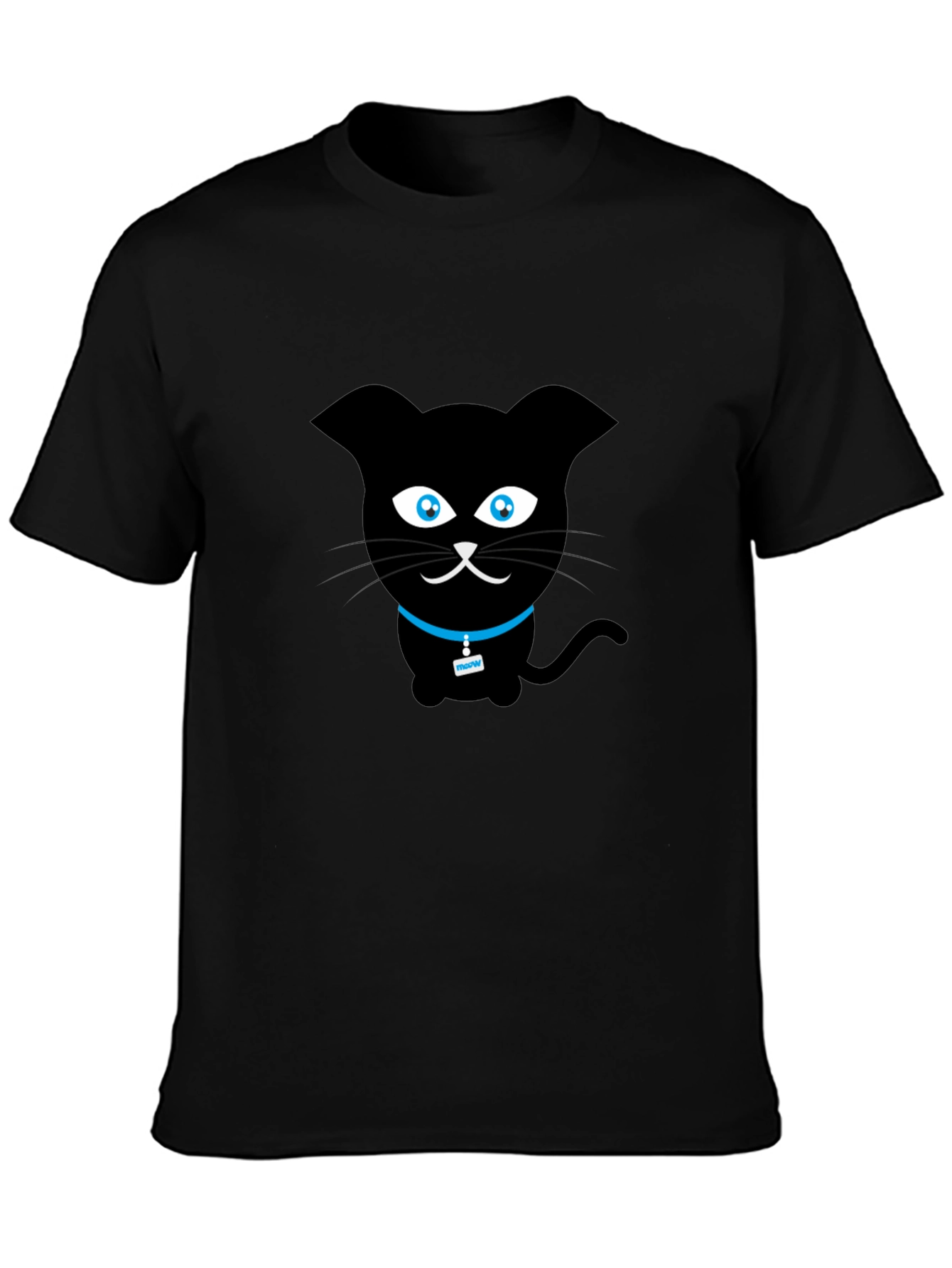 Black Cat Graphic Tee - Cute Cartoon Design