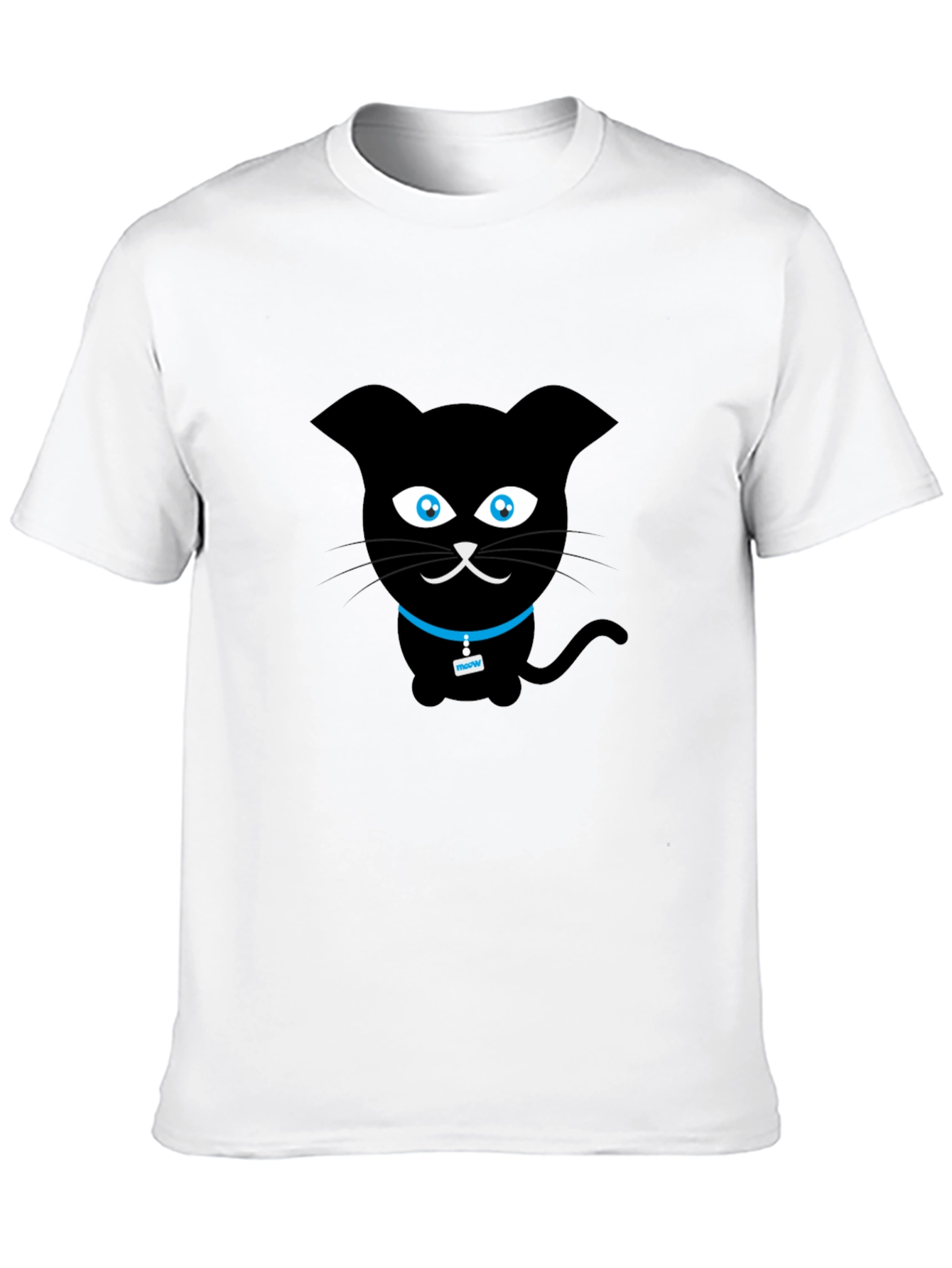 Black Cat Graphic Tee - Cute Cartoon Design