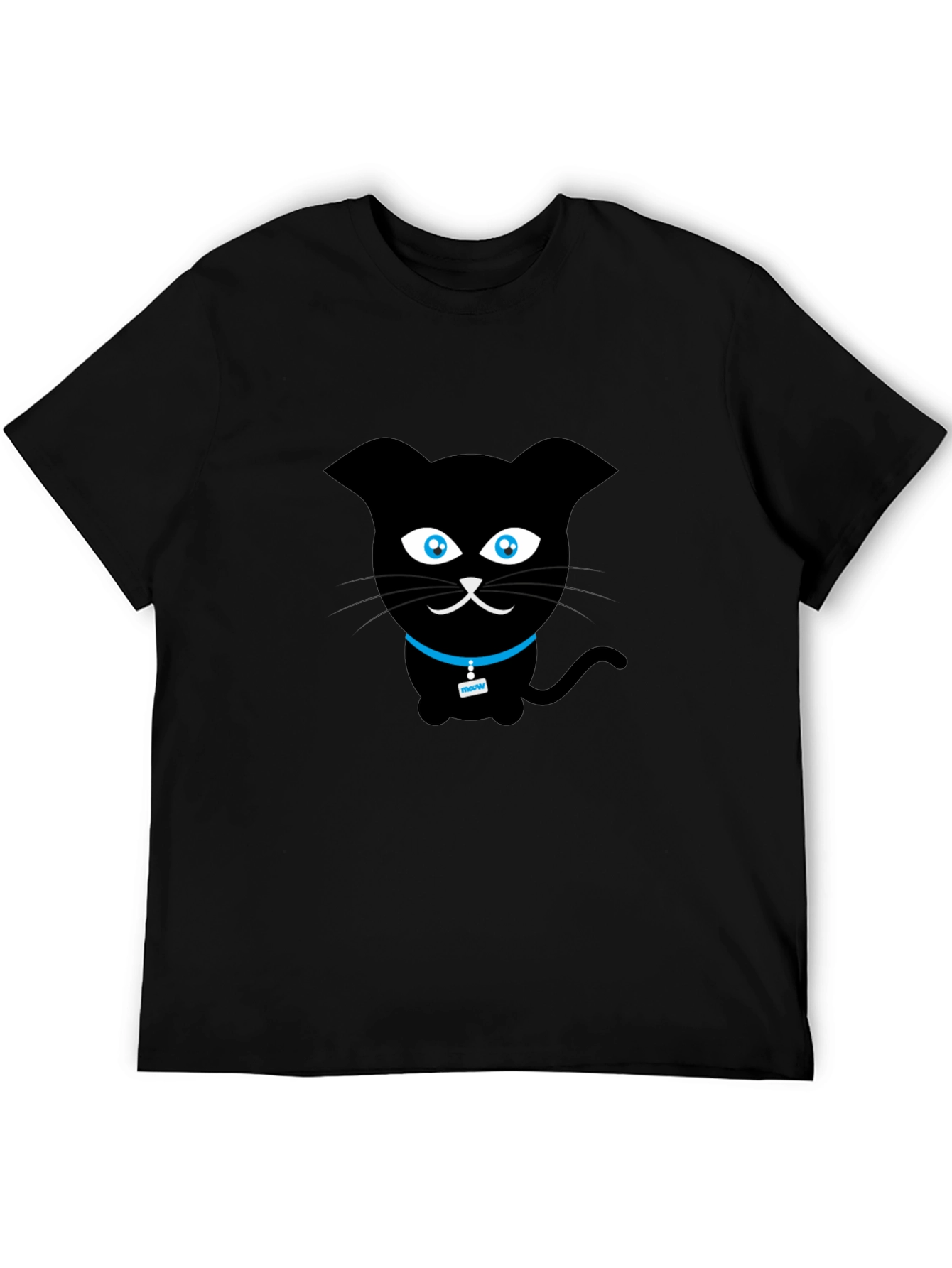 Black Cat Graphic Tee - Cute Cartoon Design