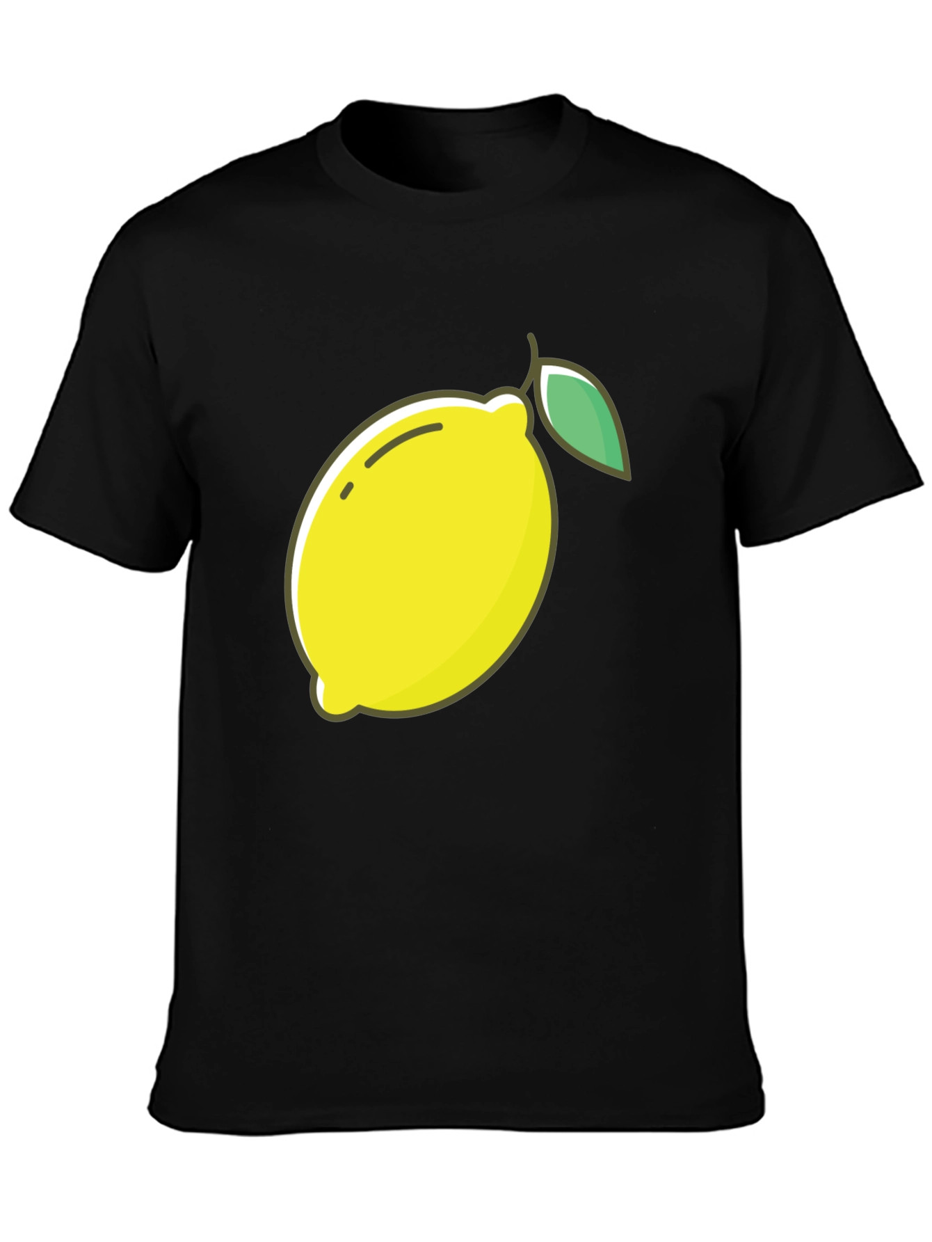 Lemon Graphic Tee - Black Casual T-Shirt