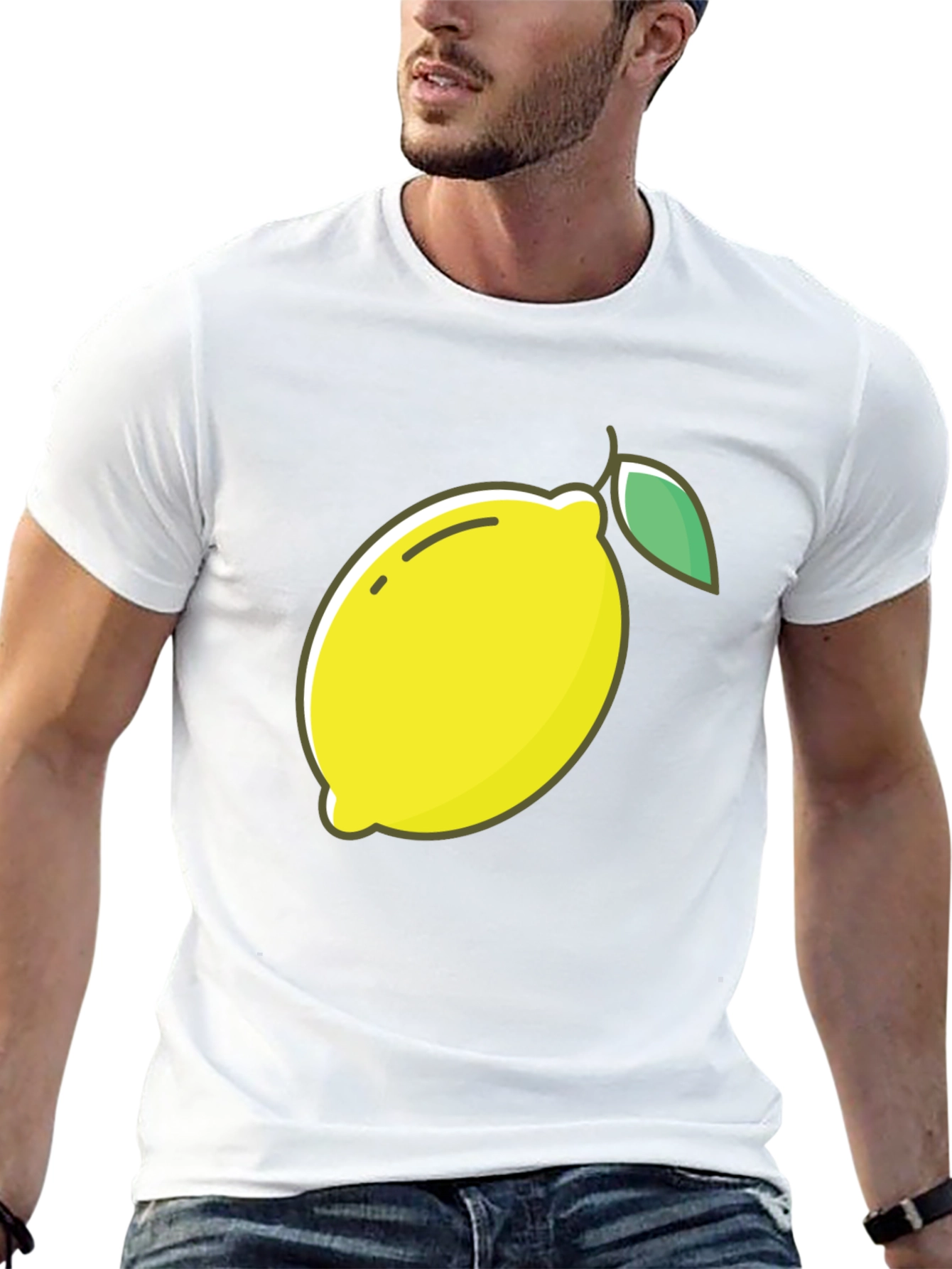 Lemon Graphic Tee - Black Casual T-Shirt