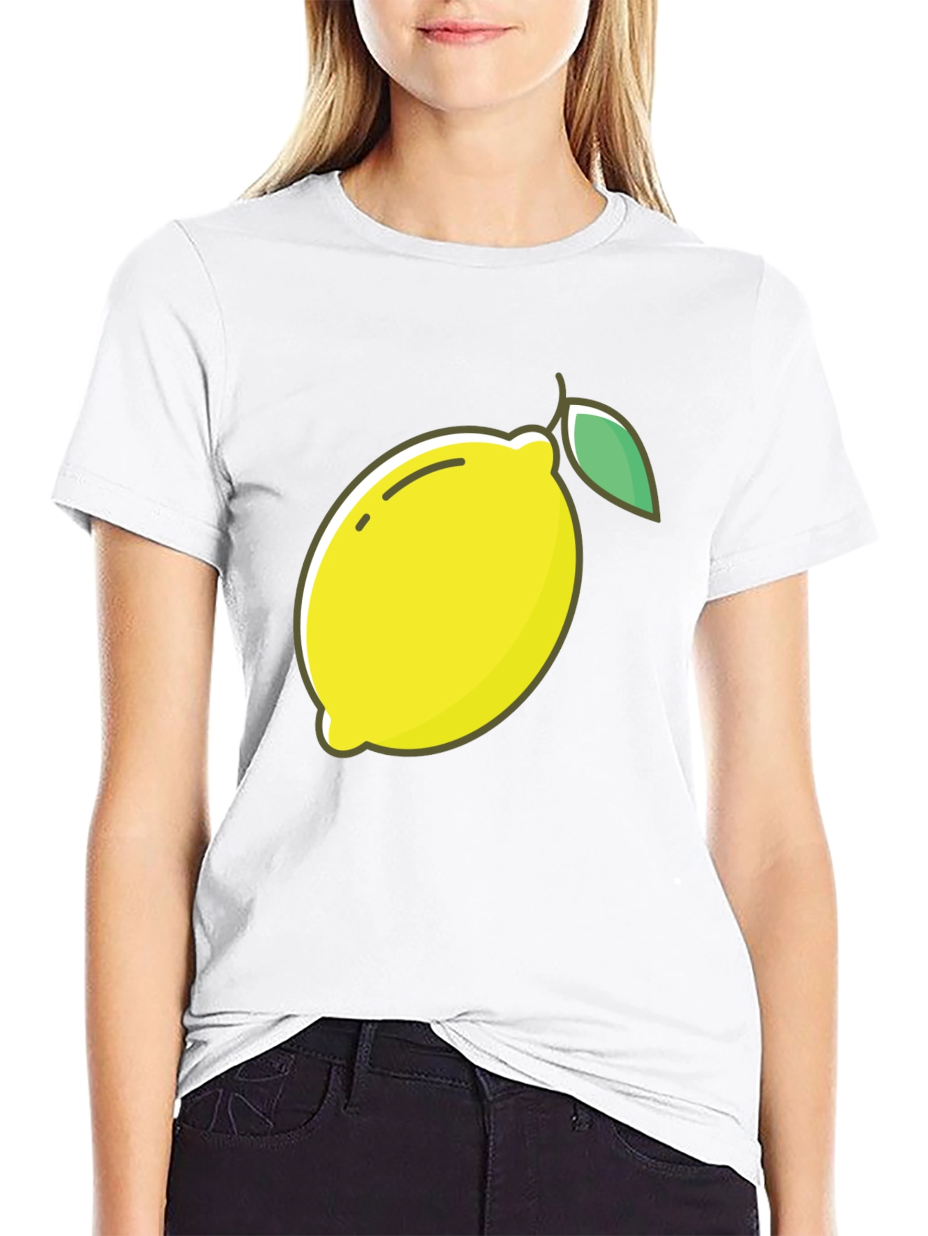Lemon Graphic Tee - Black Casual T-Shirt