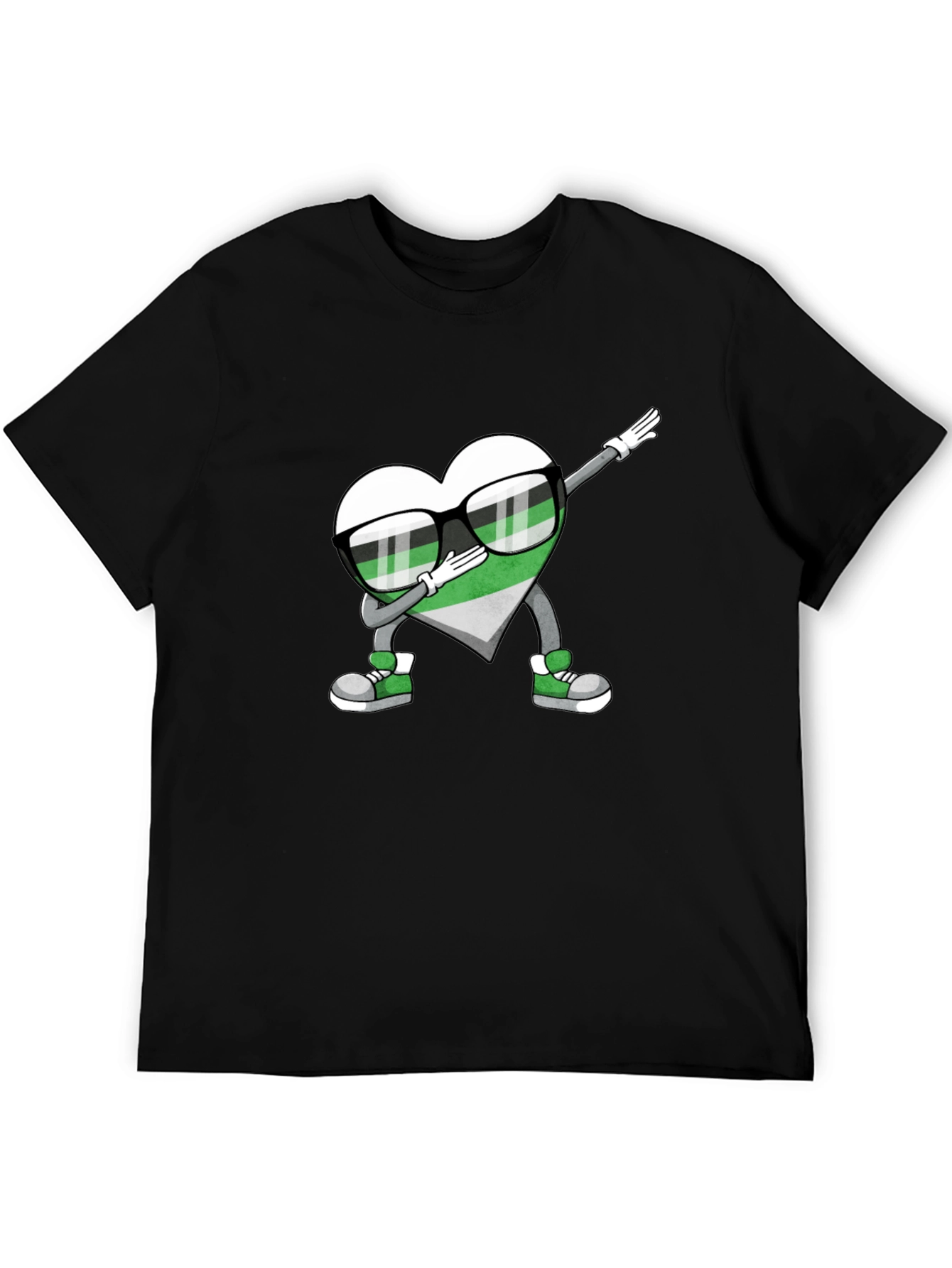 Aromantic Pride Dabbing Heart T-Shirt