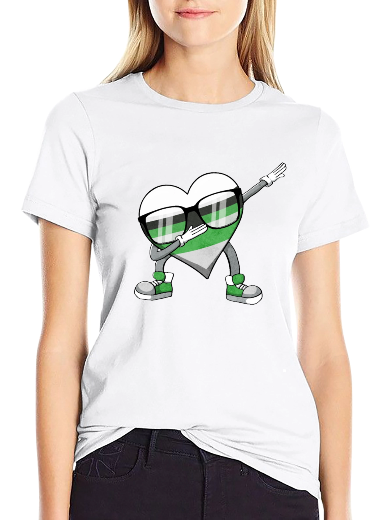 Aromantic Pride Dabbing Heart T-Shirt