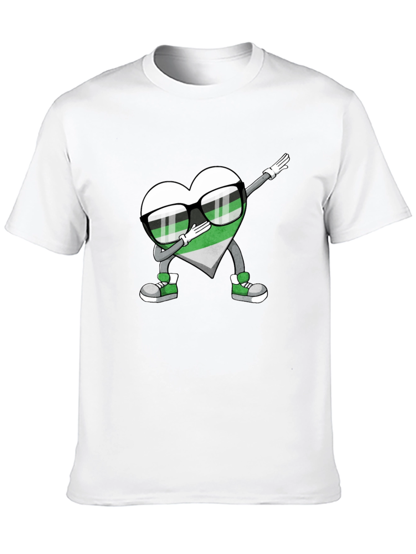 Aromantic Pride Dabbing Heart T-Shirt