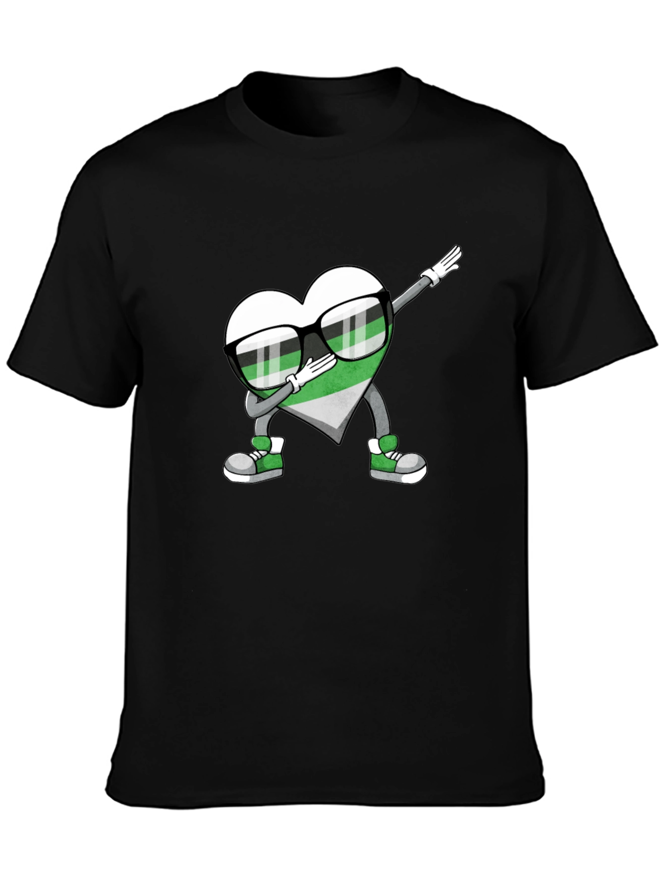 Aromantic Pride Dabbing Heart T-Shirt