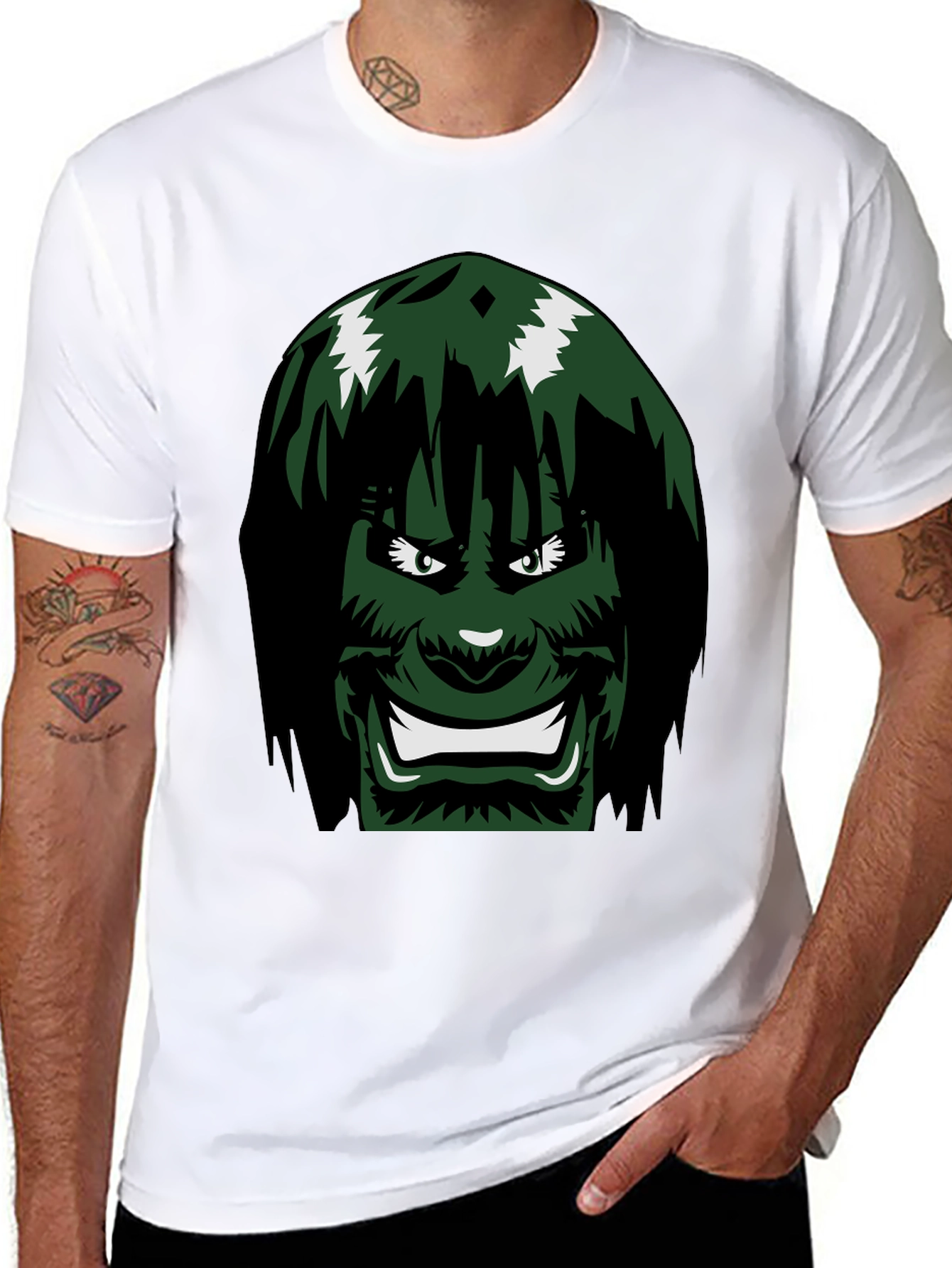 Green Monster Face Graphic Tee