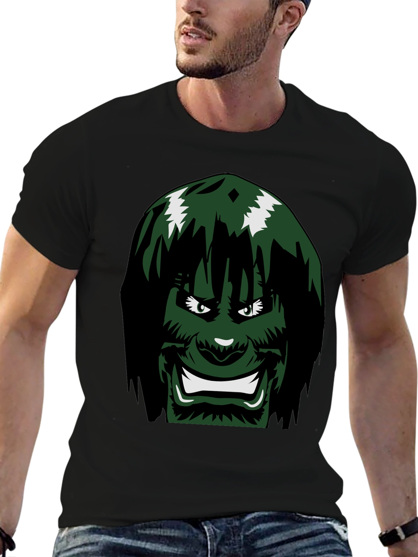 Green Monster Face Graphic Tee