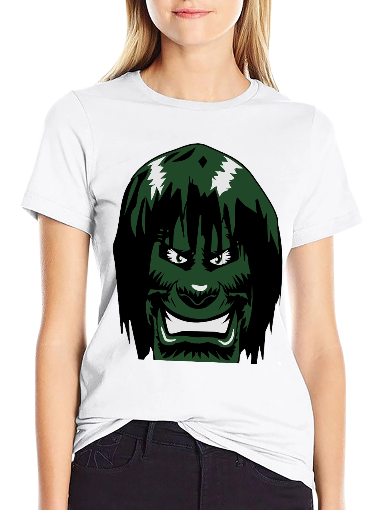Green Monster Face Graphic Tee