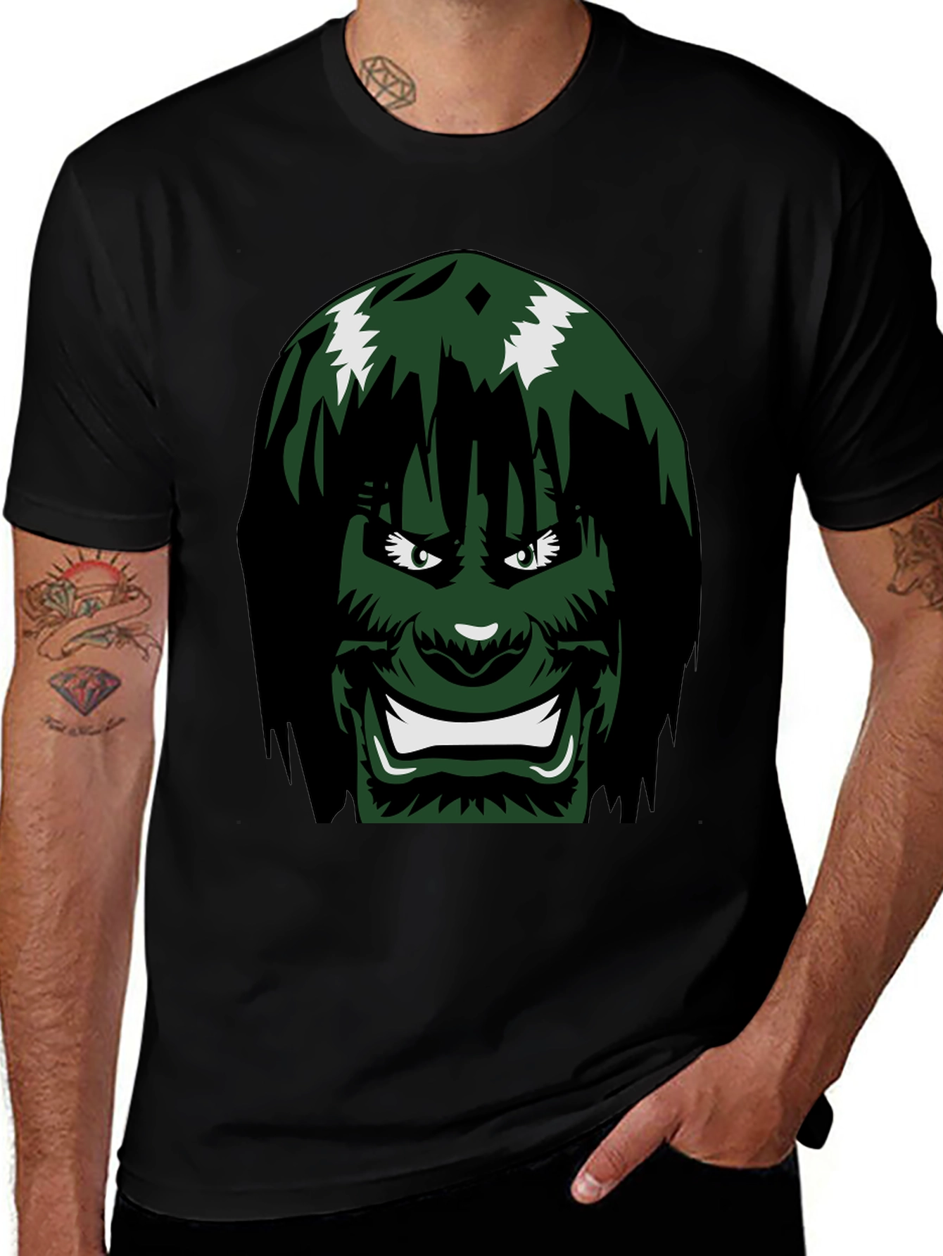 Green Monster Face Graphic Tee