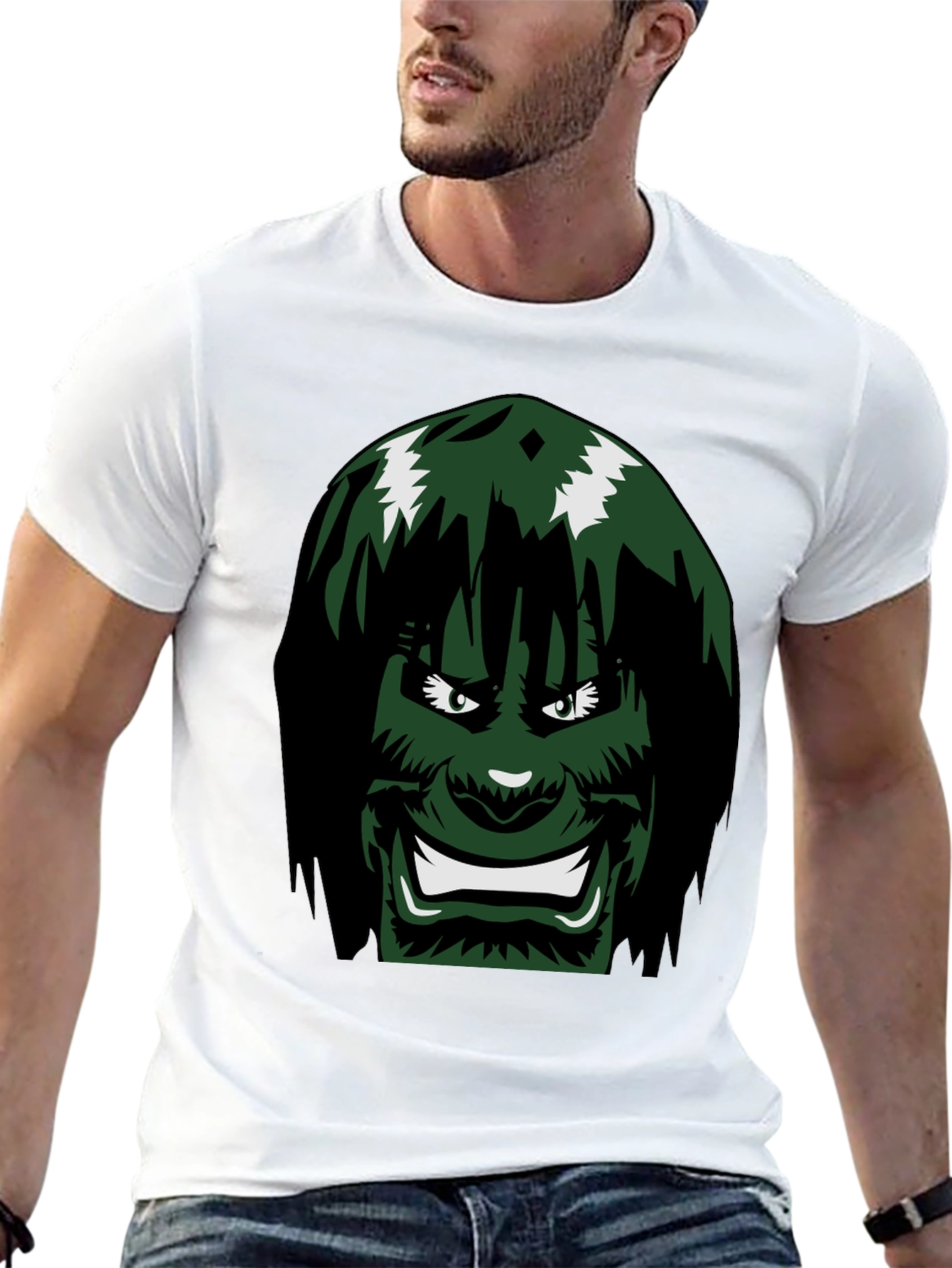 Green Monster Face Graphic Tee