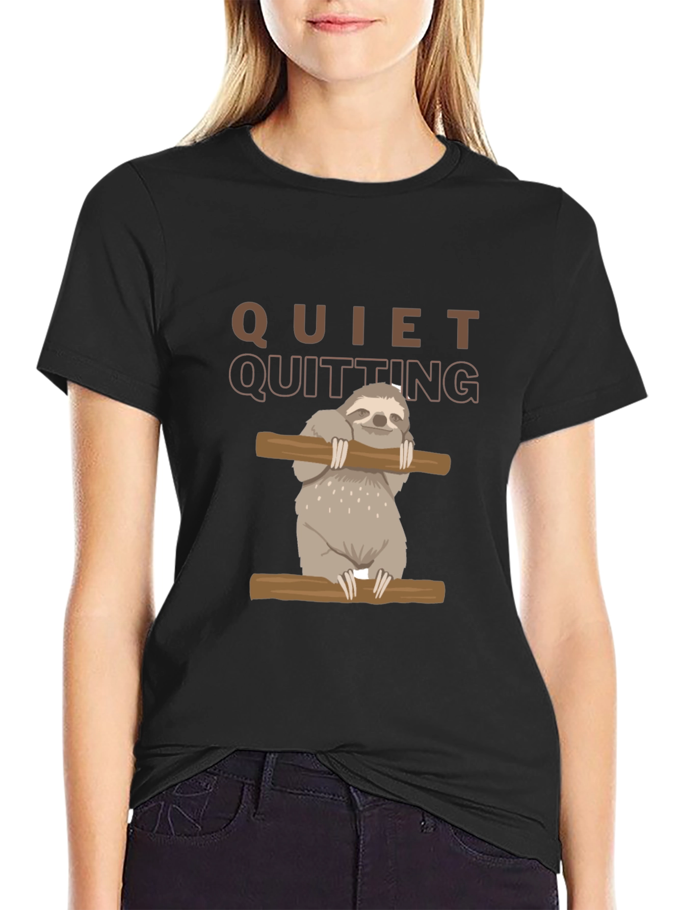 Quiet Quitting Sloth Graphic T-Shirt