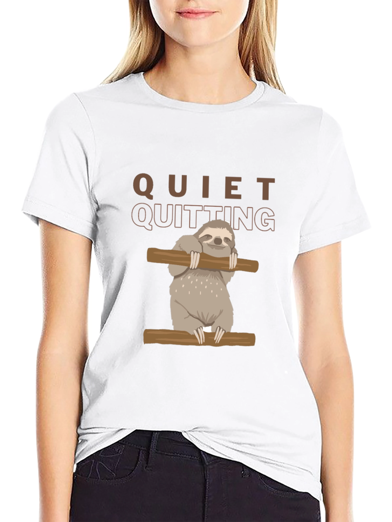 Quiet Quitting Sloth Graphic T-Shirt