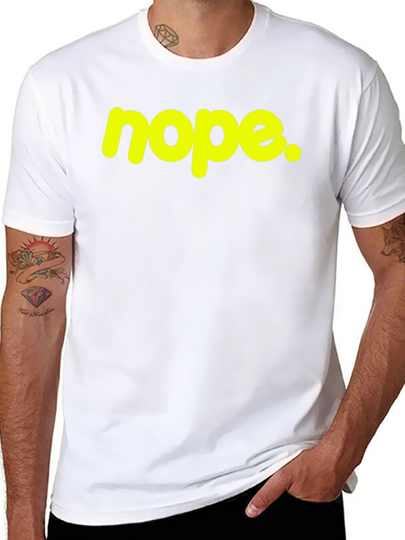 Nope Graphic Tee - Casual Black Cotton T-Shirt