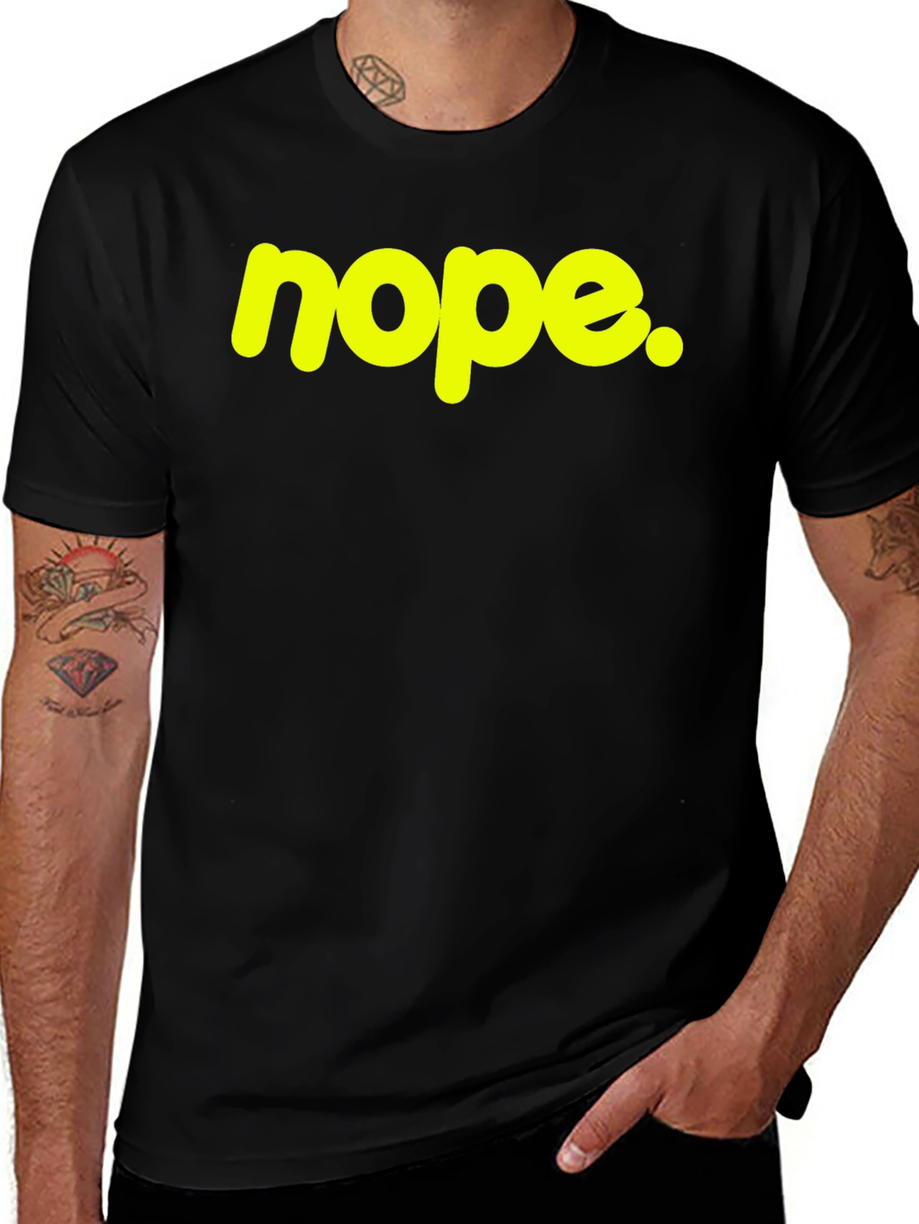 Nope Graphic Tee - Casual Black Cotton T-Shirt