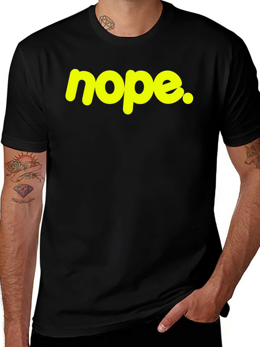 Nope Graphic Tee - Casual Black Cotton T-Shirt