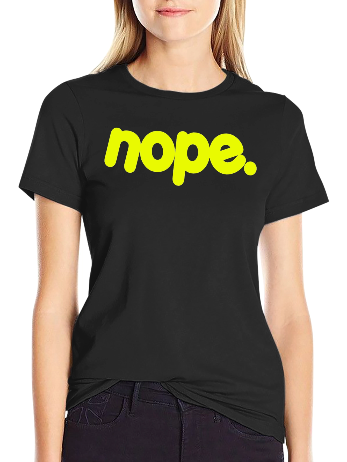 Nope Graphic Tee - Casual Black Cotton T-Shirt