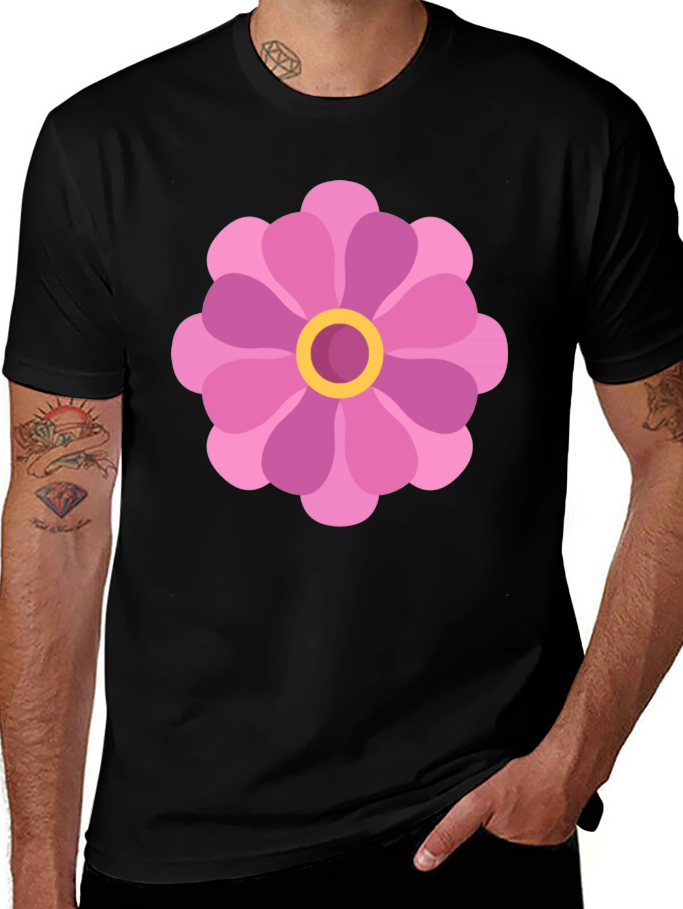 Flower Power Black T-Shirt