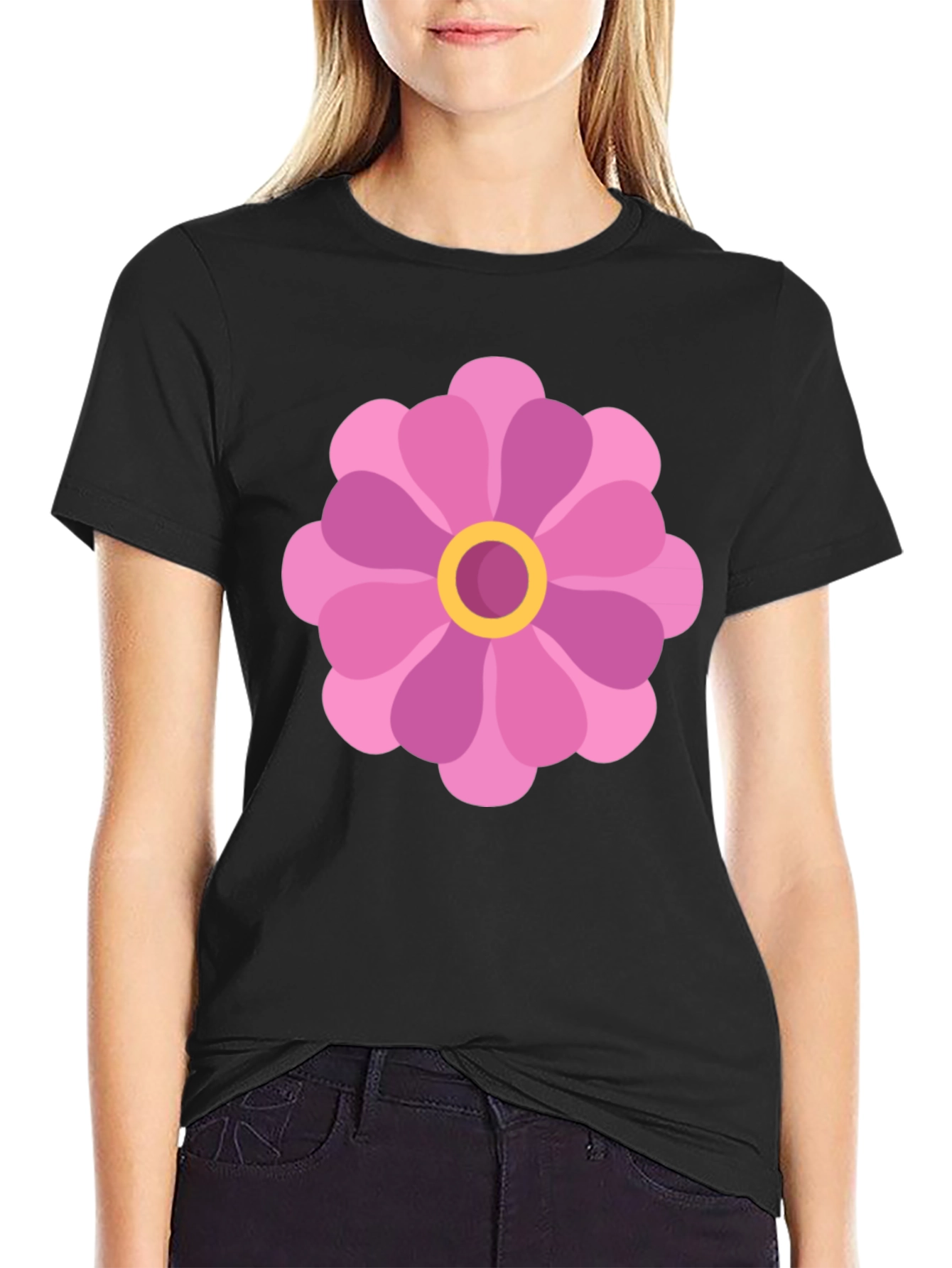 Flower Power Black T-Shirt