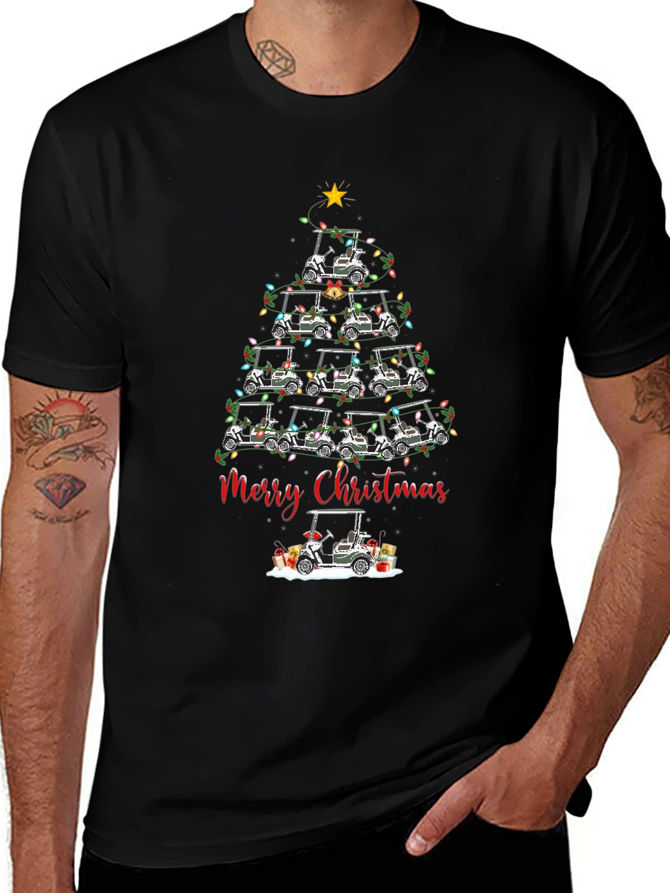 Golf Cart Christmas Tree T-Shirt