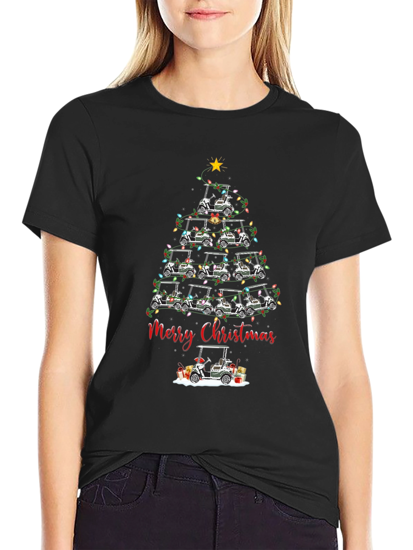 Golf Cart Christmas Tree T-Shirt