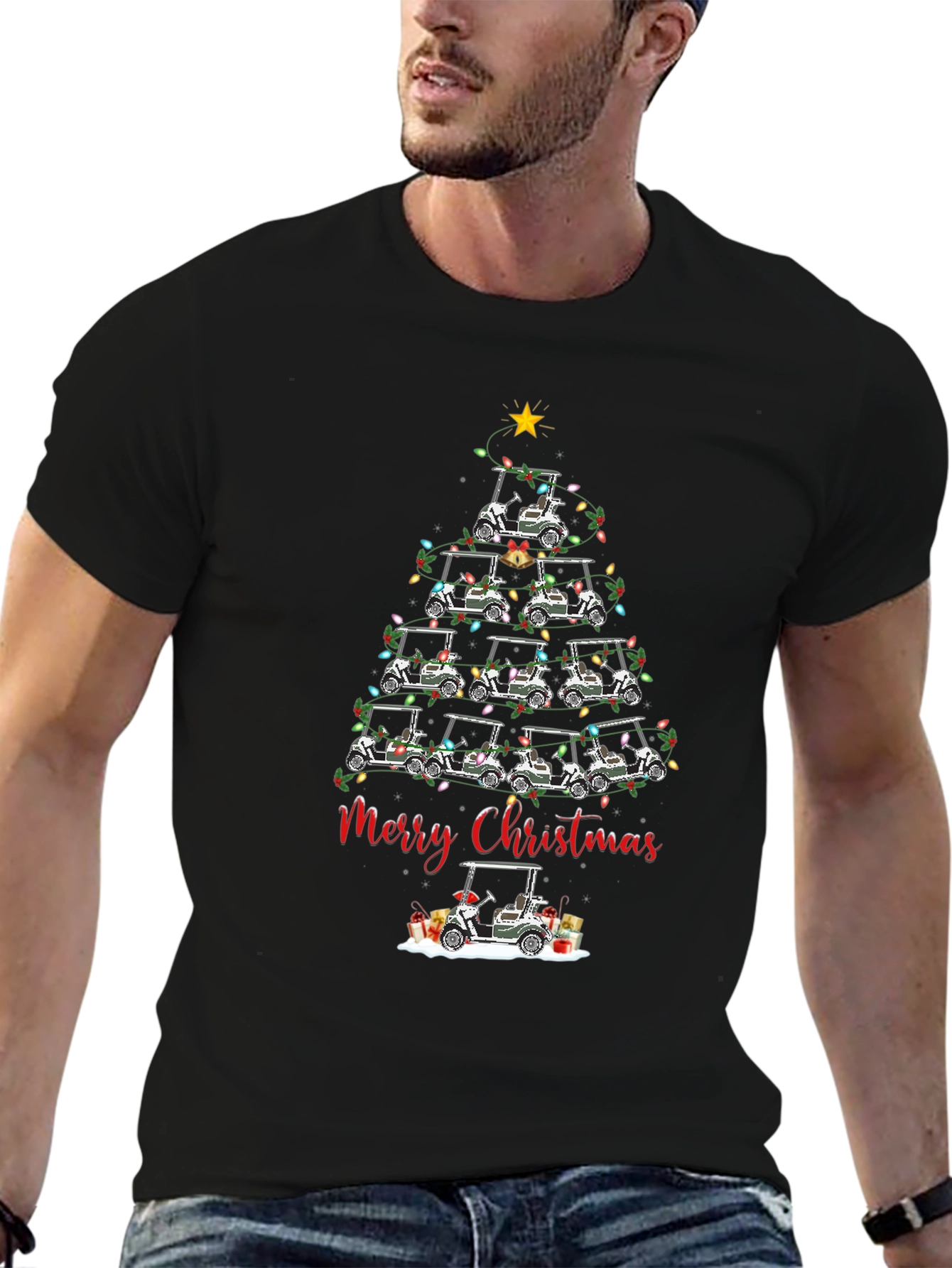 Golf Cart Christmas Tree T-Shirt