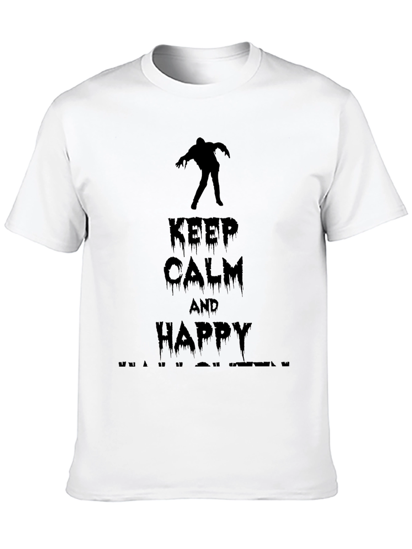 Keep Calm & Happy Halloween Black Graphic Tee
