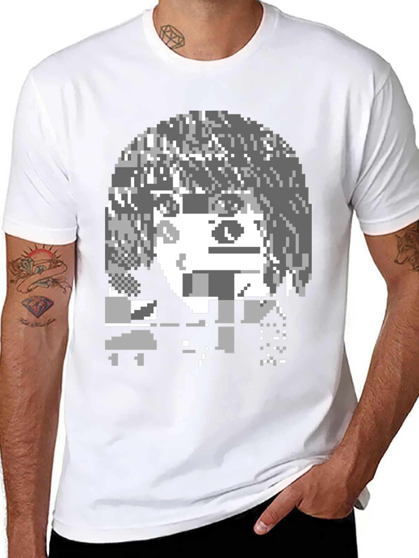 Pixel Art Graphic T-Shirt - Black