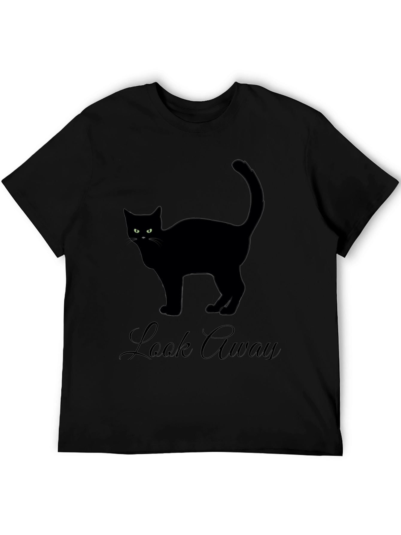 Black Cat T-Shirt - Look Away Graphic Tee