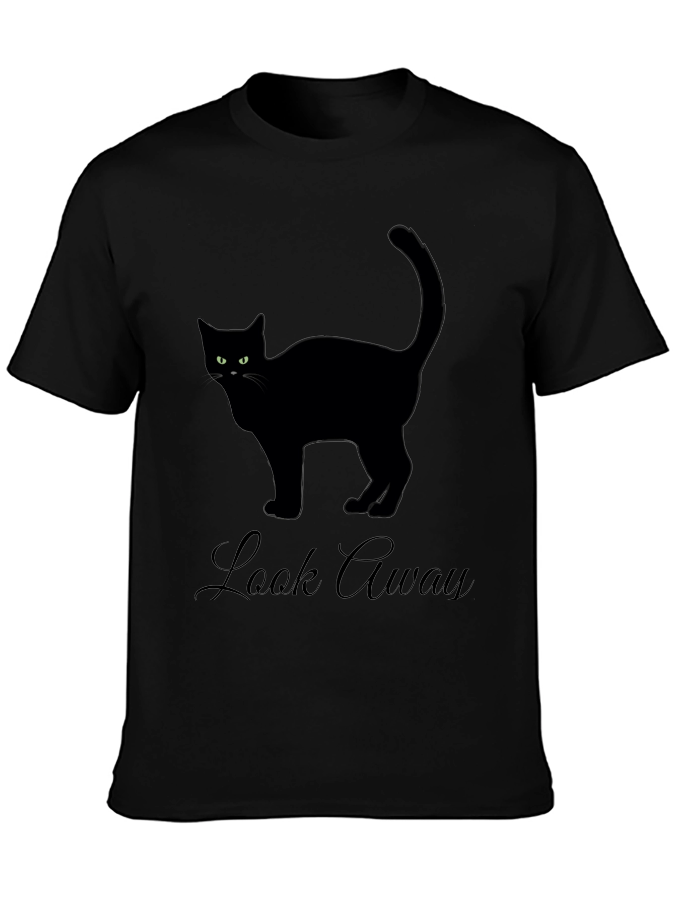 Black Cat T-Shirt - Look Away Graphic Tee