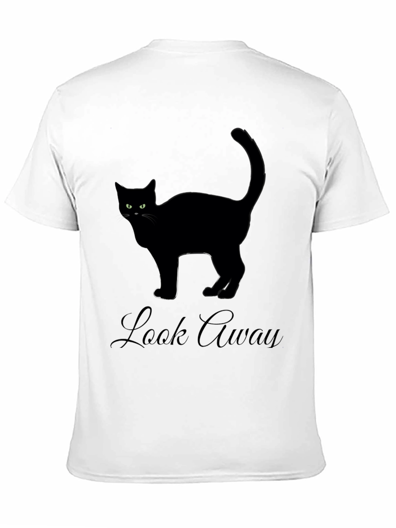 Black Cat T-Shirt - Look Away Graphic Tee