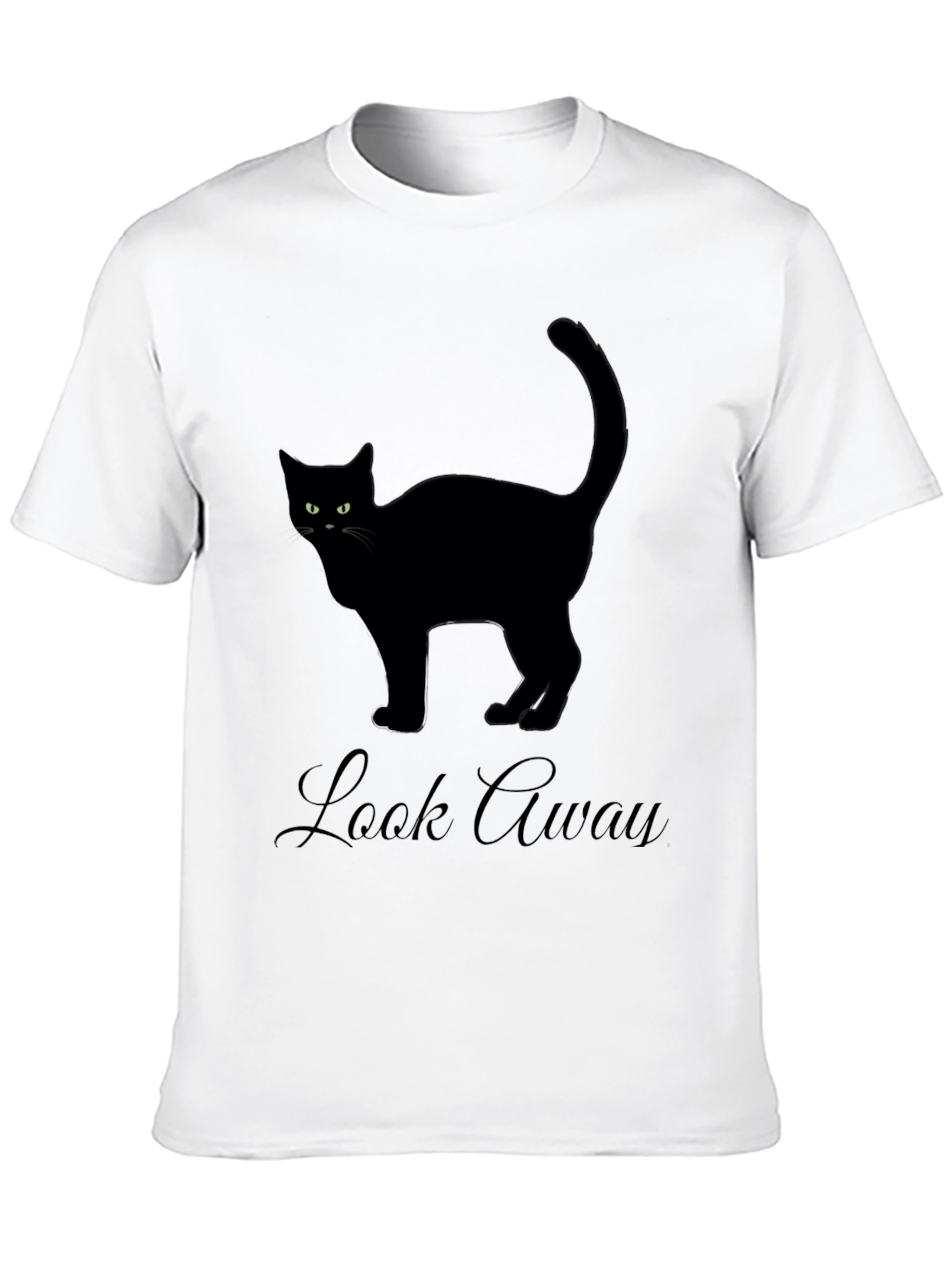 Black Cat T-Shirt - Look Away Graphic Tee