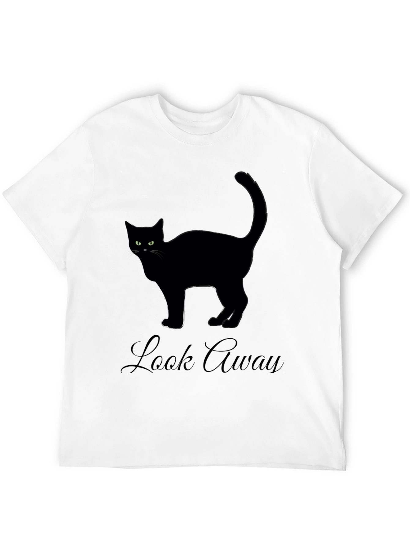 Black Cat T-Shirt - Look Away Graphic Tee