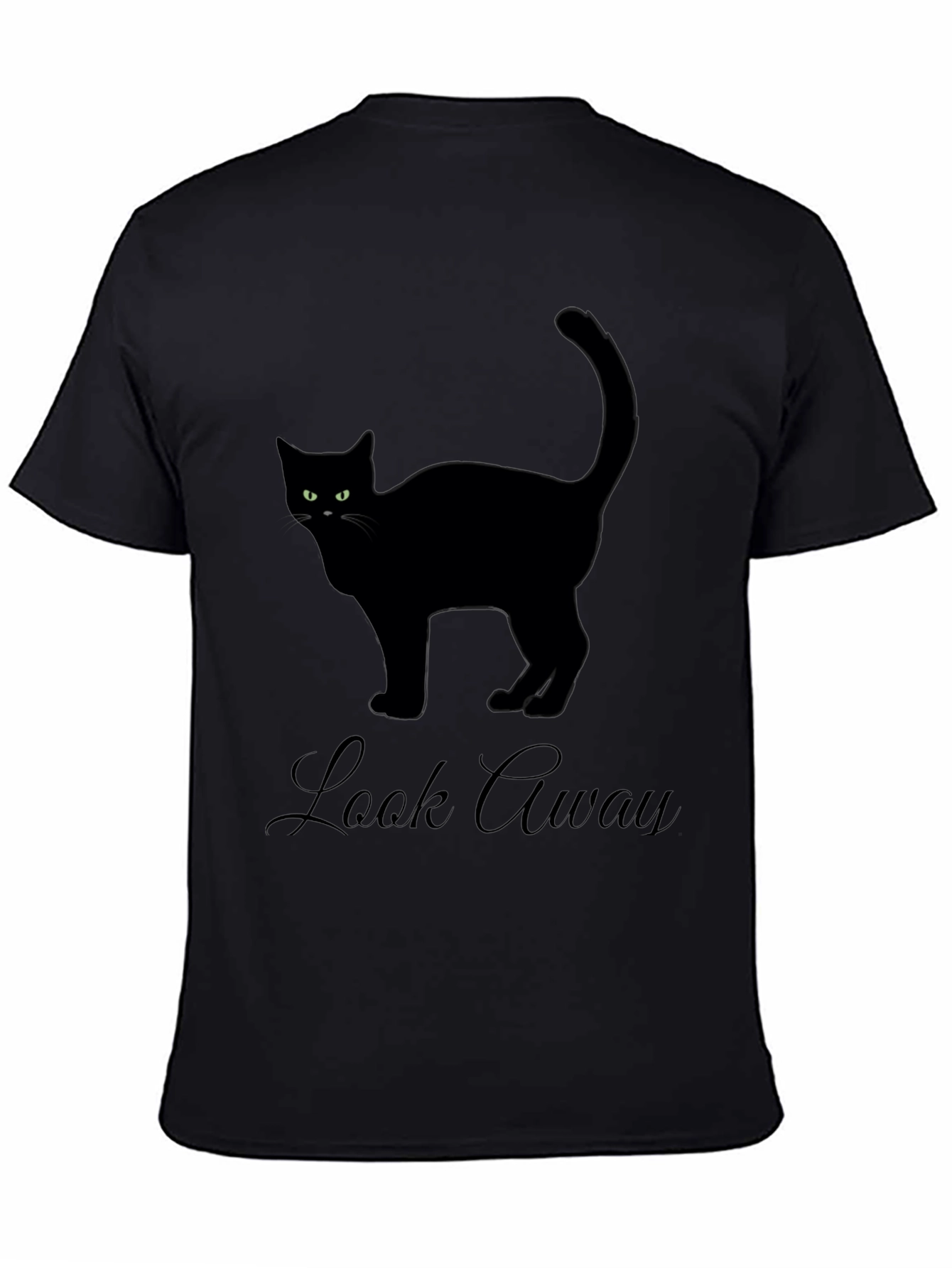 Black Cat T-Shirt - Look Away Graphic Tee