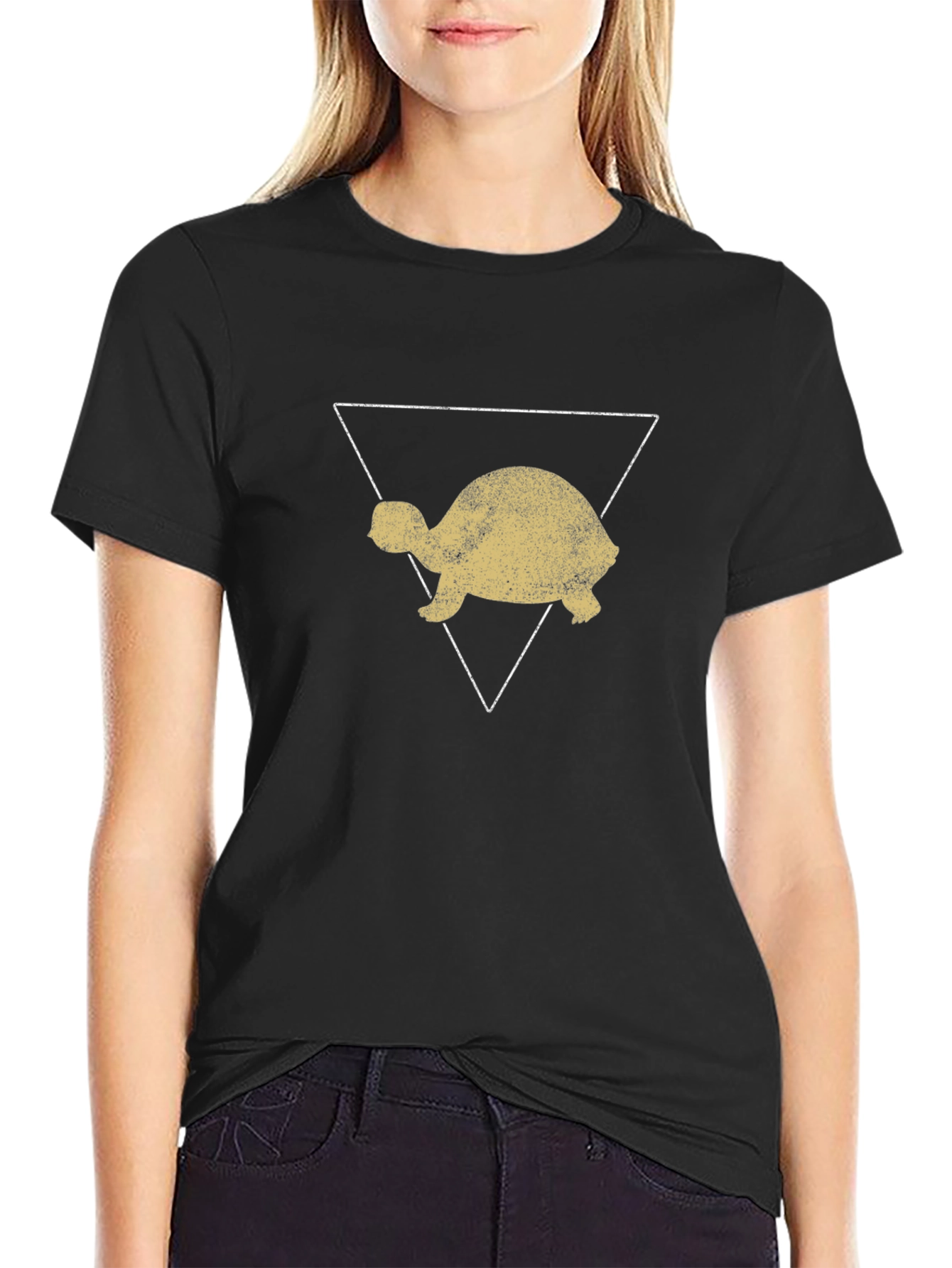 Turtle Triangle Graphic Tee - Black