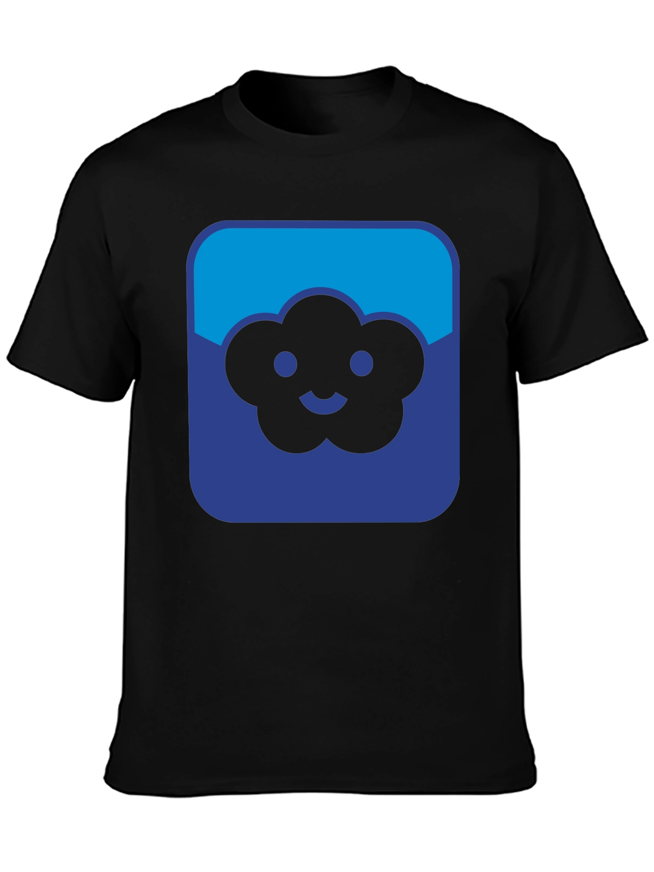 Cloud Smiley Graphic Black T-Shirt