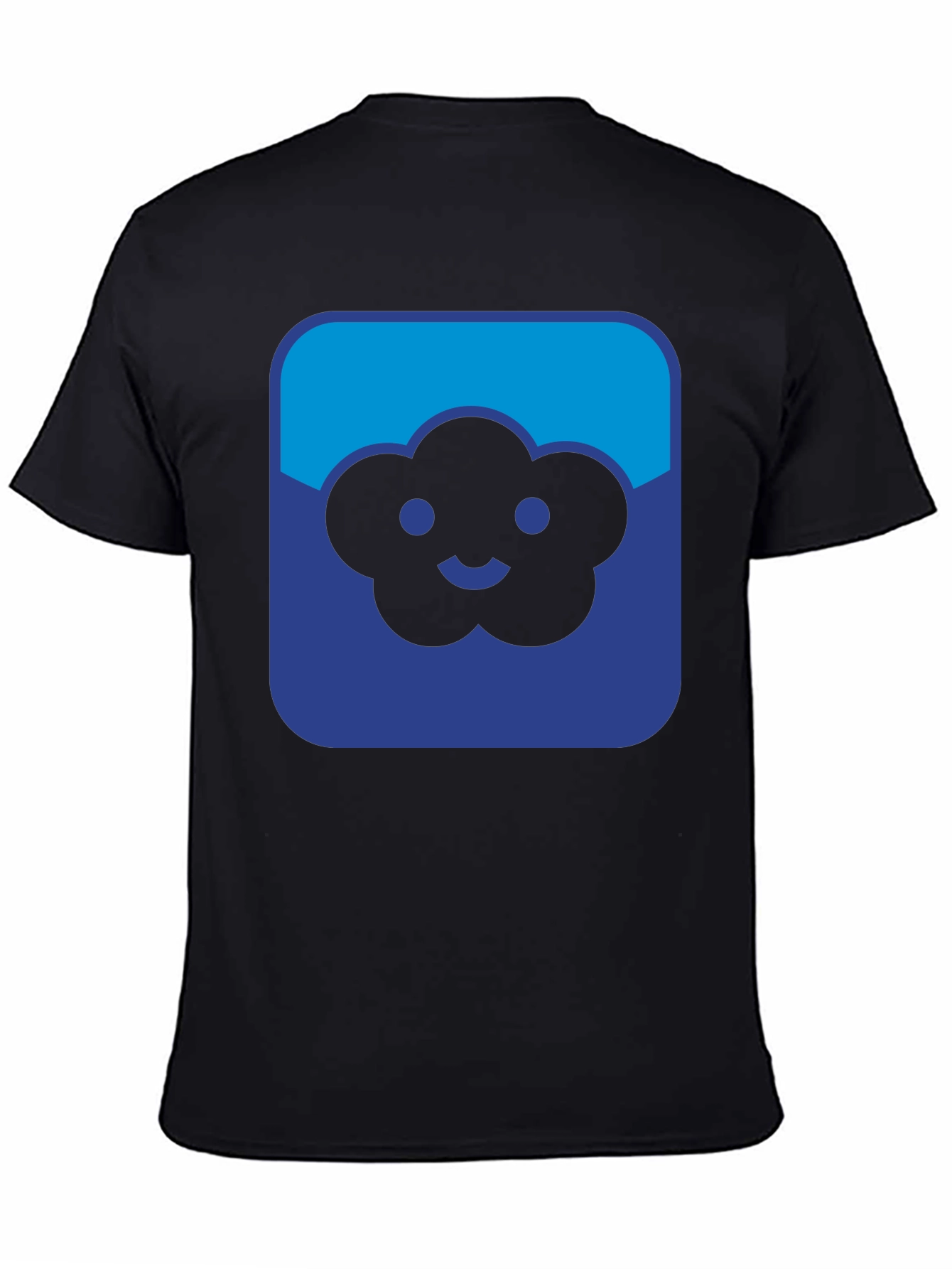 Cloud Smiley Graphic Black T-Shirt