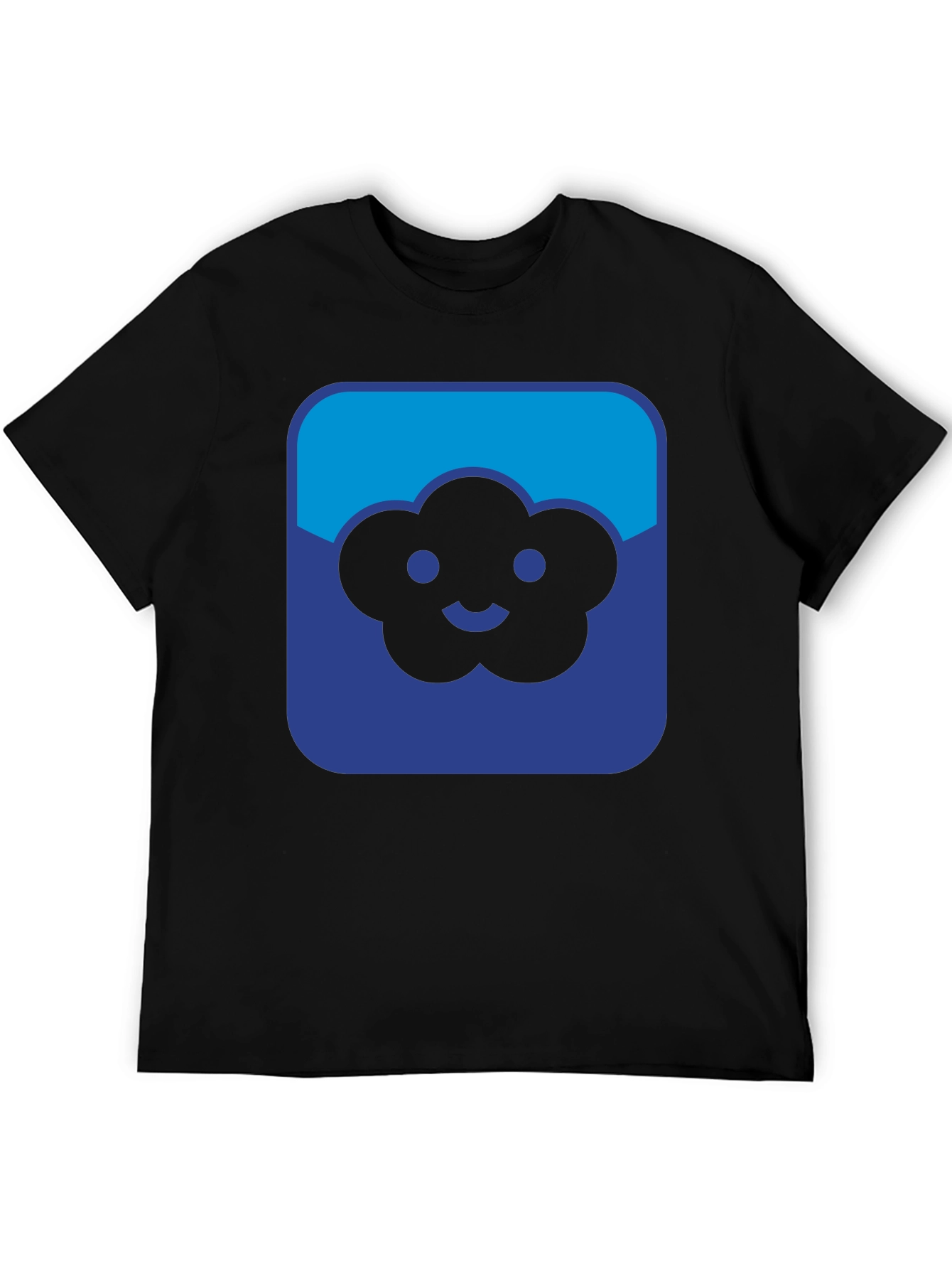 Cloud Smiley Graphic Black T-Shirt