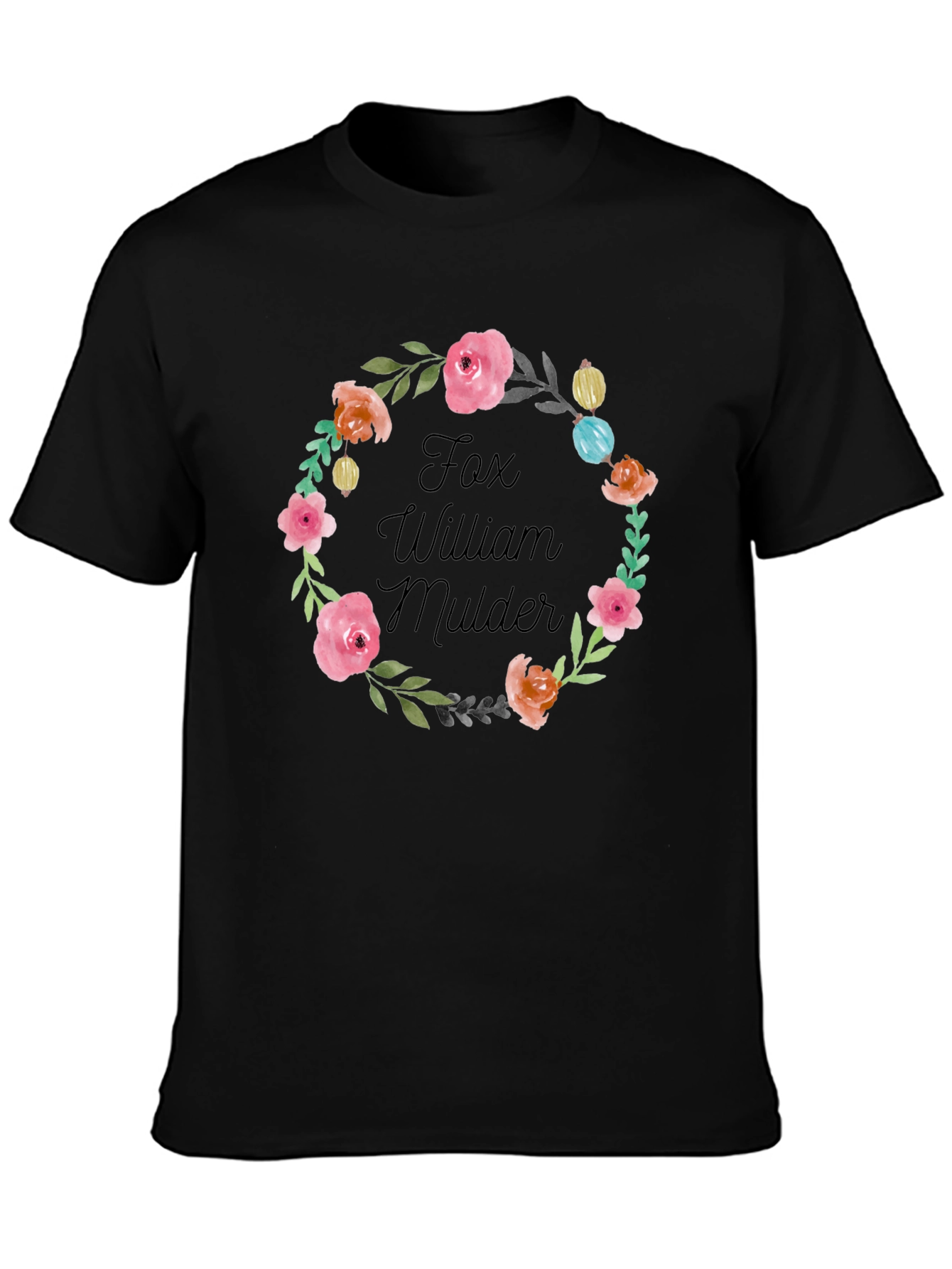 Floral Fox Mulder T-Shirt - Unique Fan Apparel