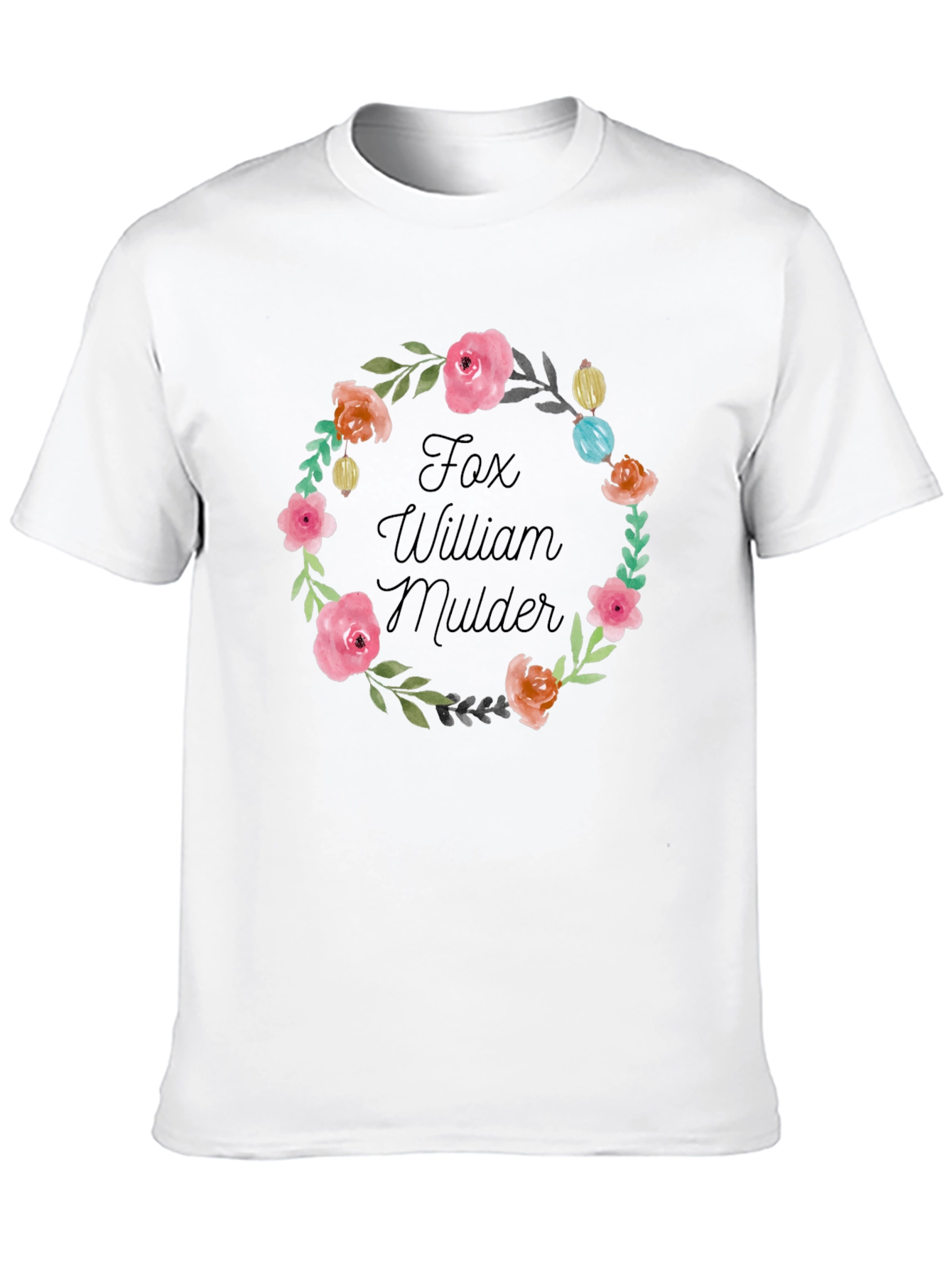 Floral Fox Mulder T-Shirt - Unique Fan Apparel