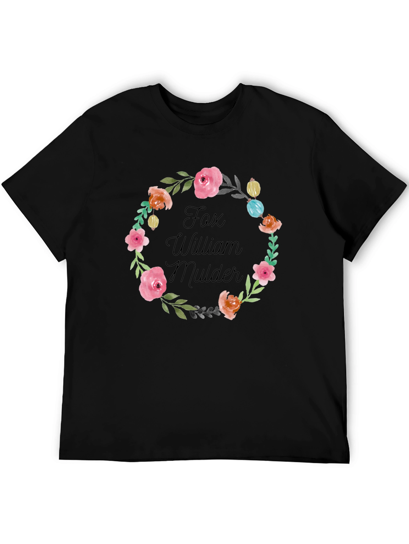Floral Fox Mulder T-Shirt - Unique Fan Apparel