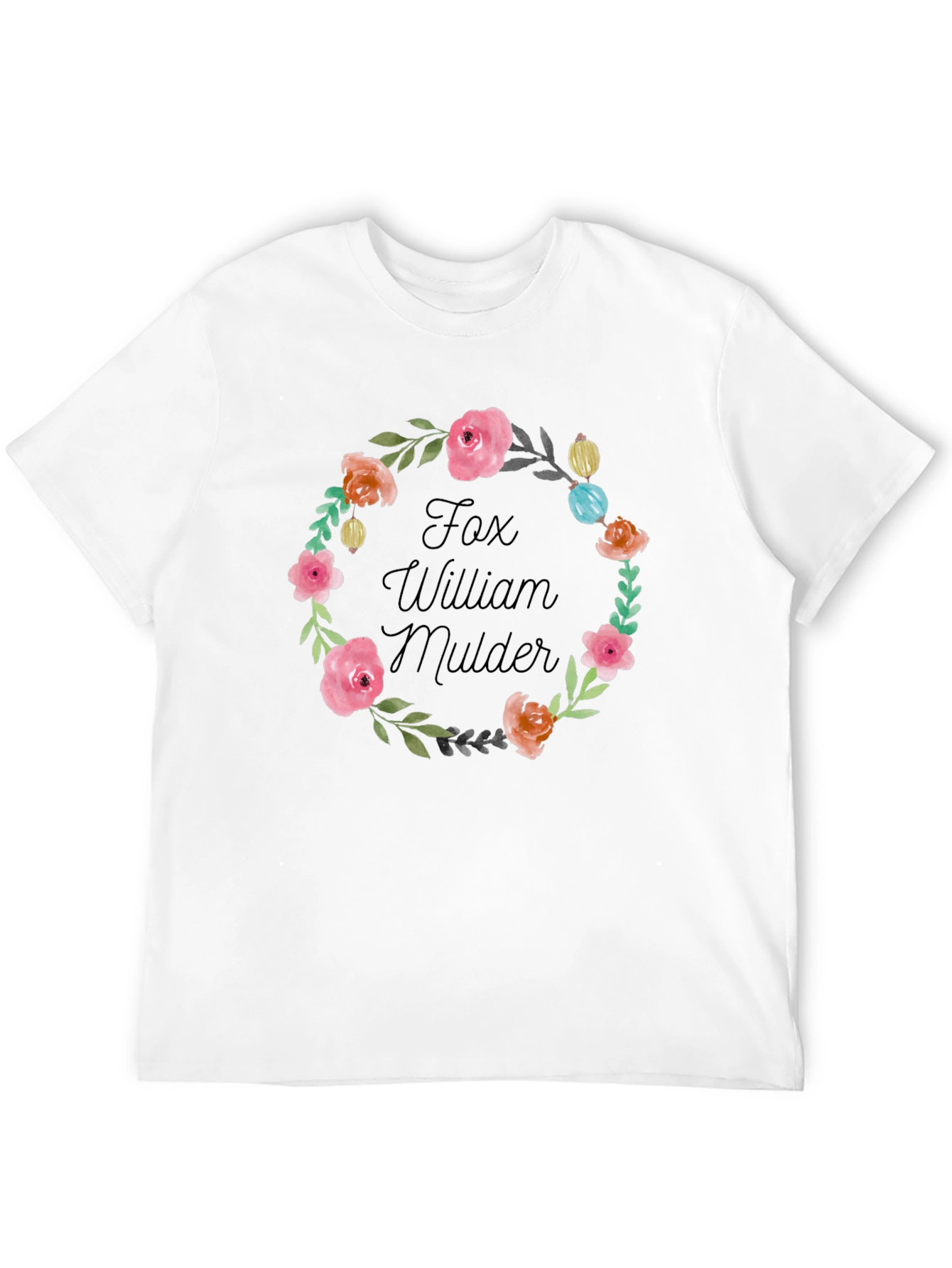Floral Fox Mulder T-Shirt - Unique Fan Apparel