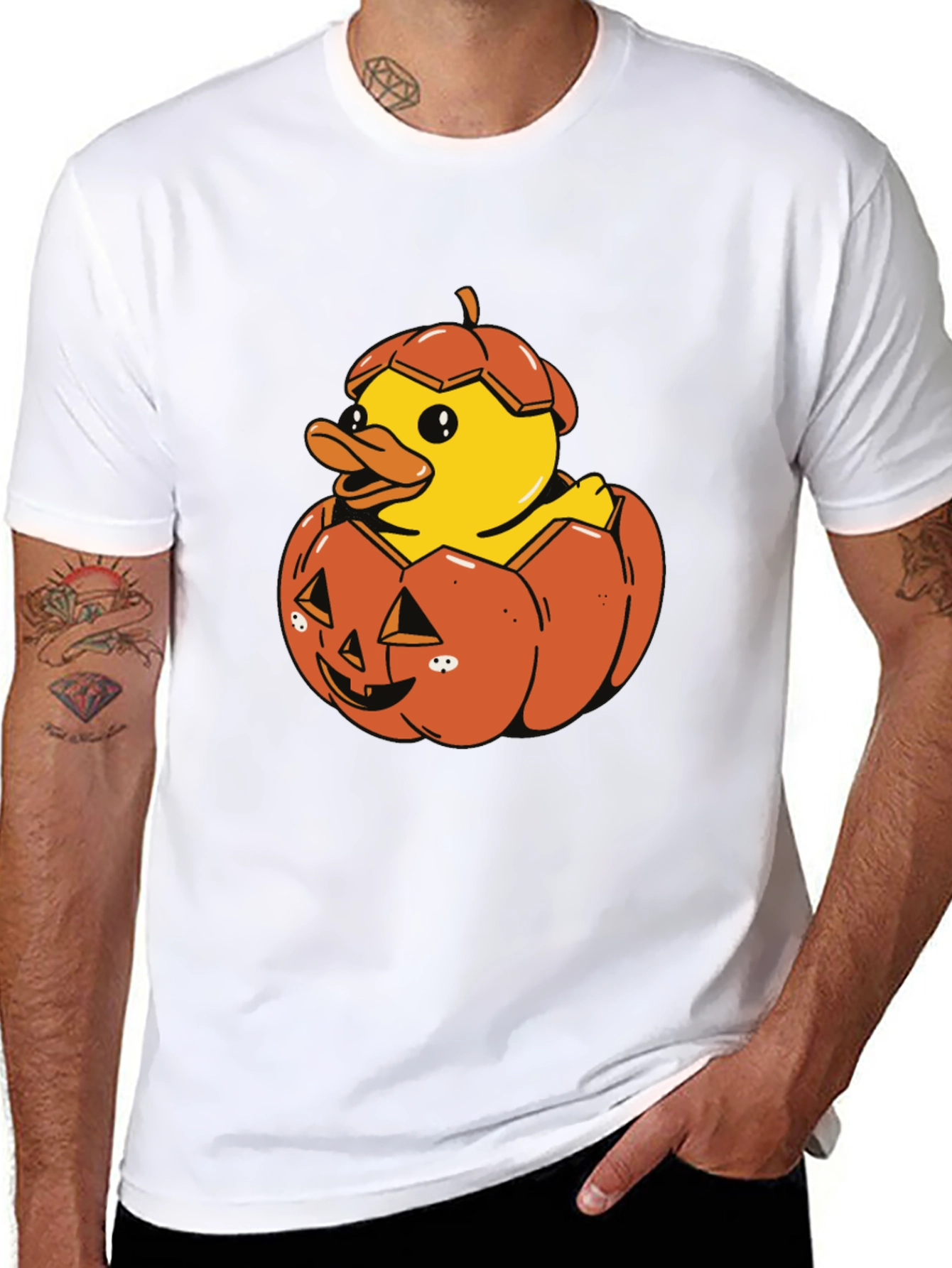 Duck in Pumpkin Halloween T-Shirt