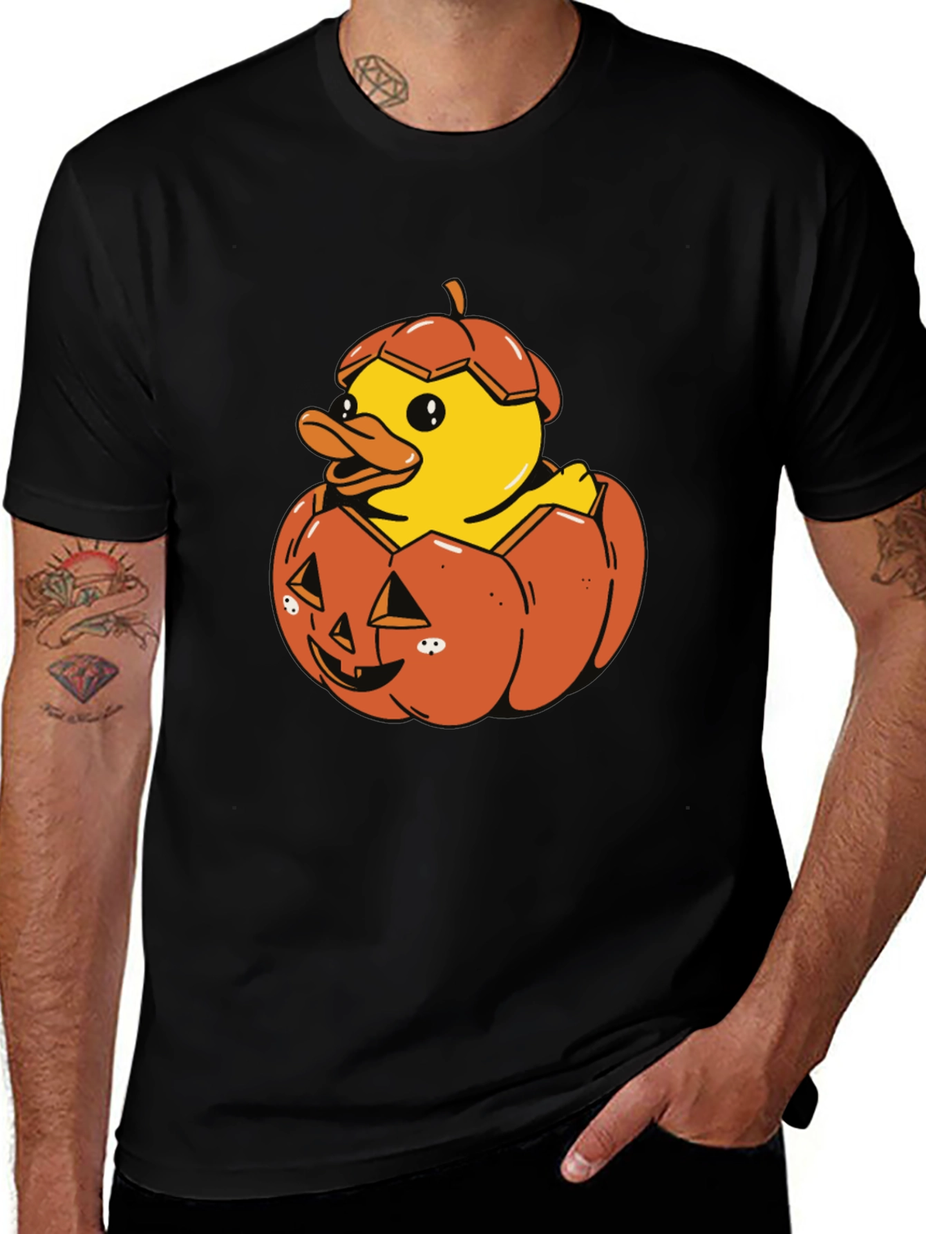 Duck in Pumpkin Halloween T-Shirt