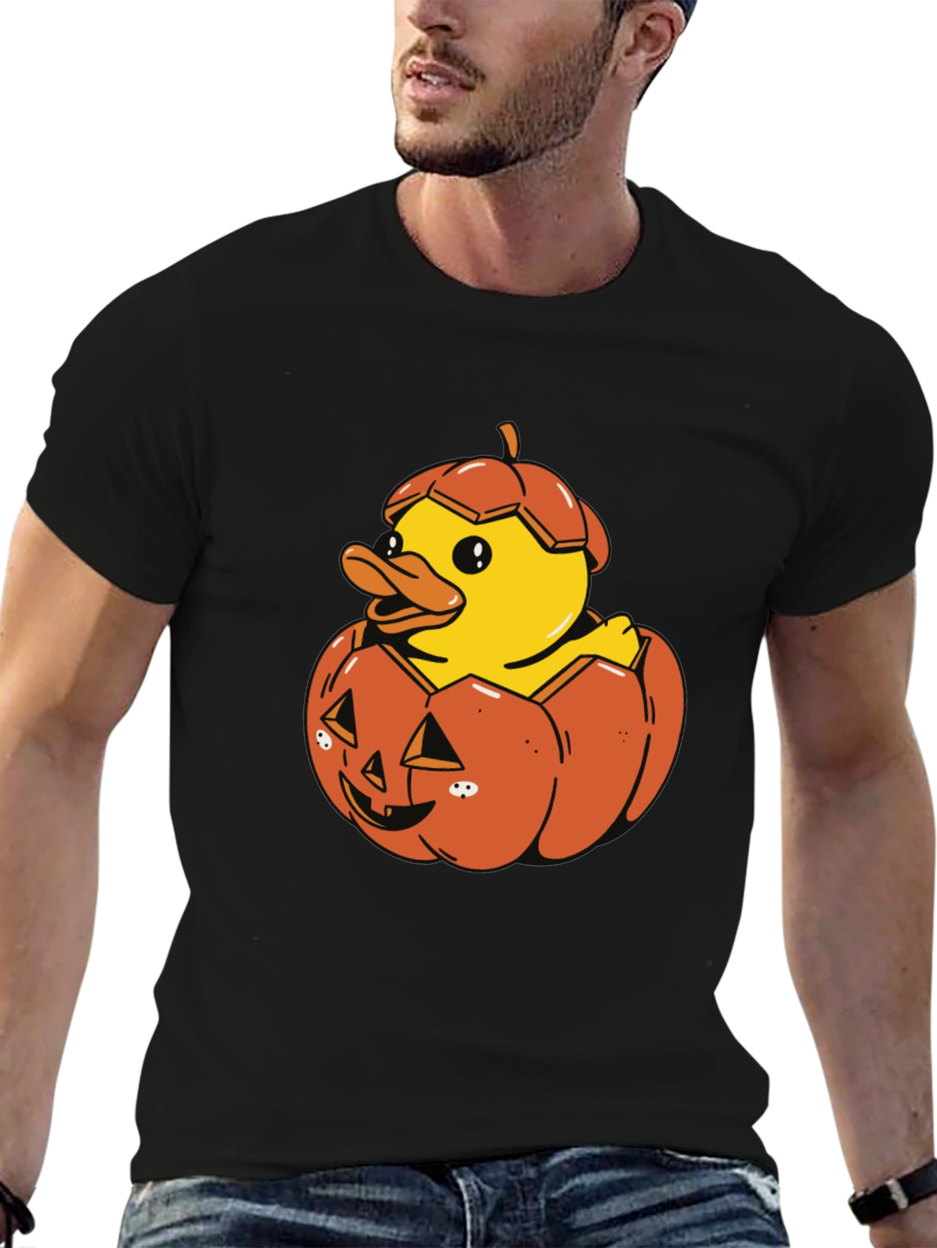 Duck in Pumpkin Halloween T-Shirt