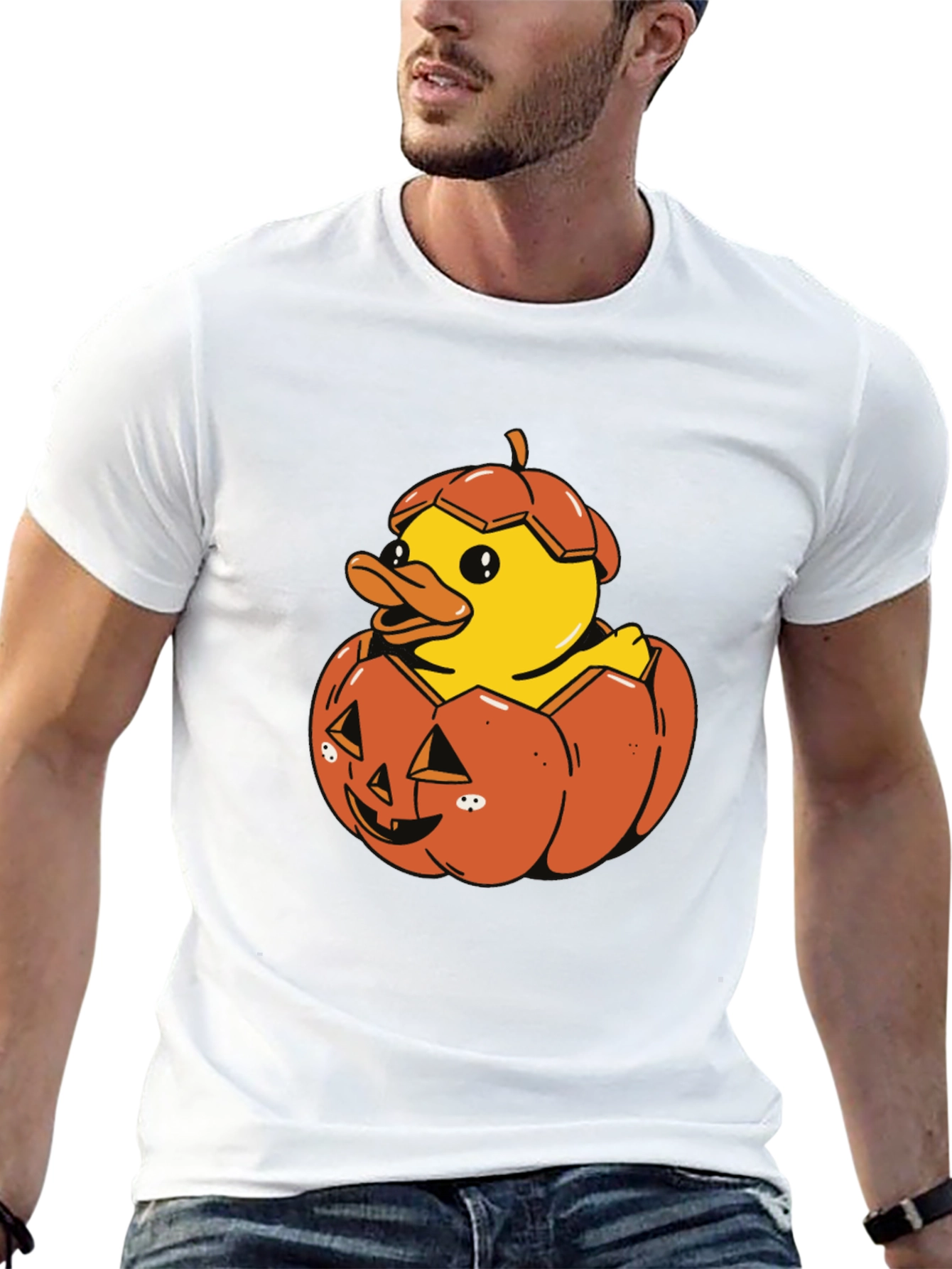 Duck in Pumpkin Halloween T-Shirt