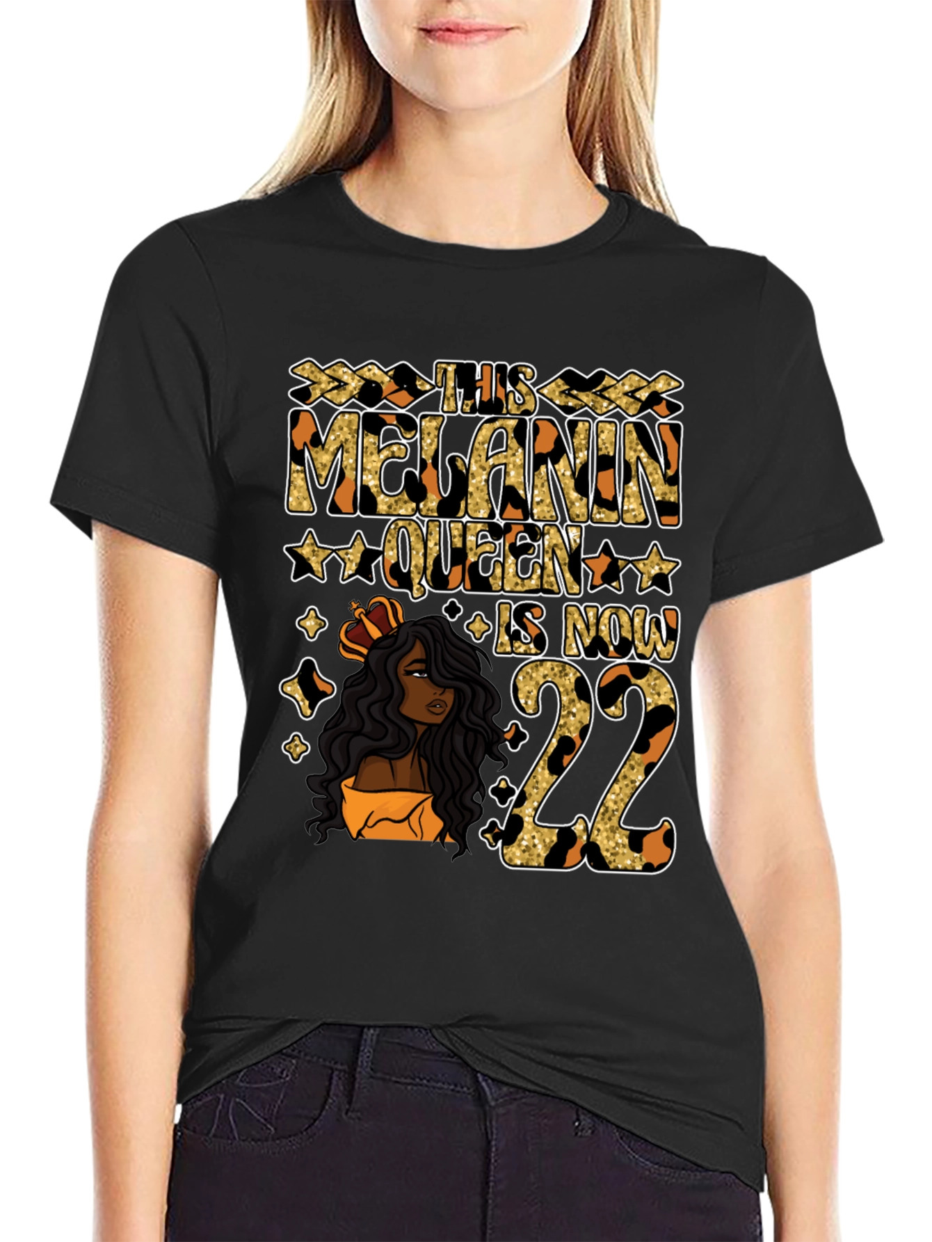 Melanin Queen 22nd Birthday Graphic Tee