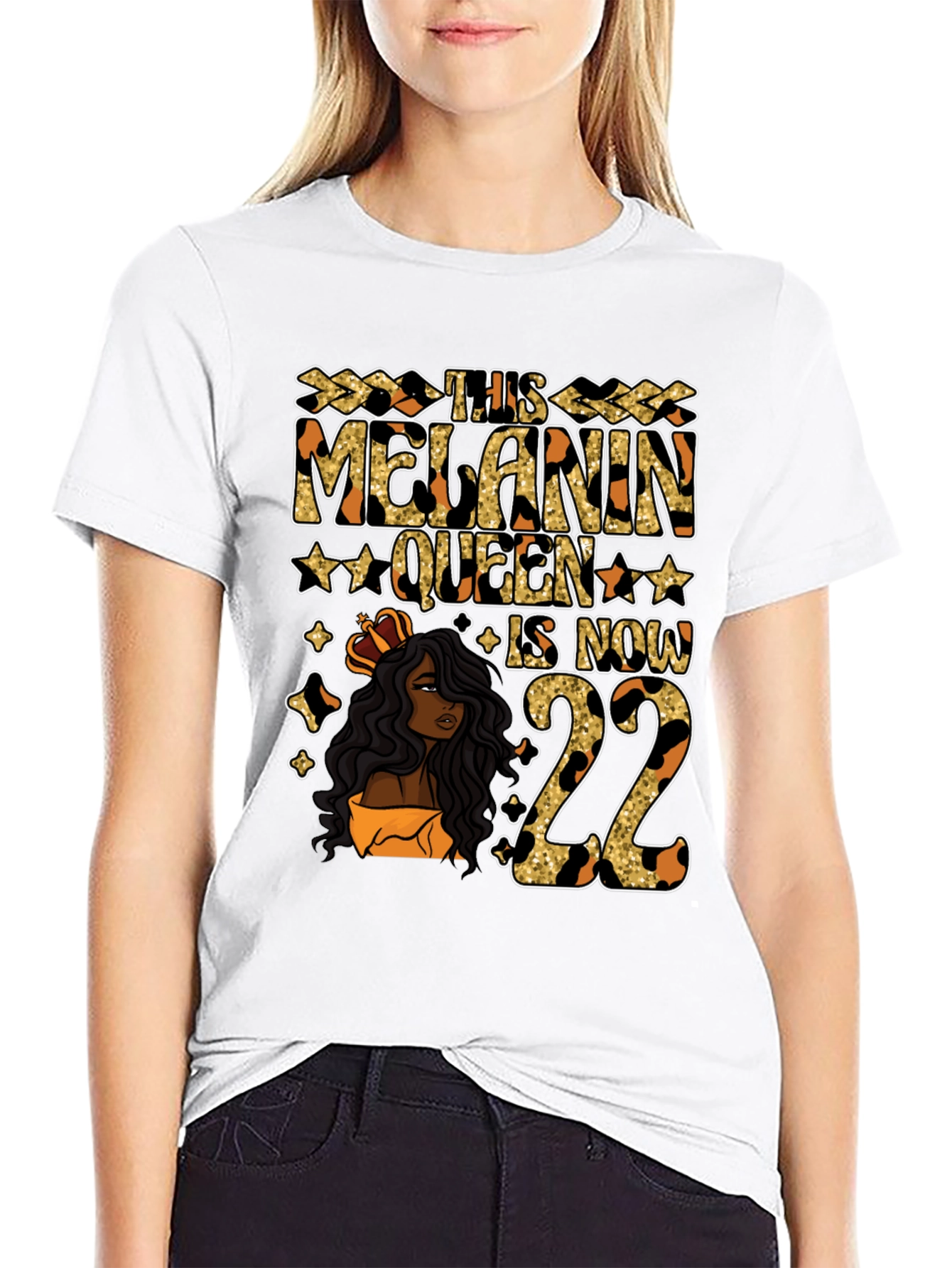 Melanin Queen 22nd Birthday Graphic Tee