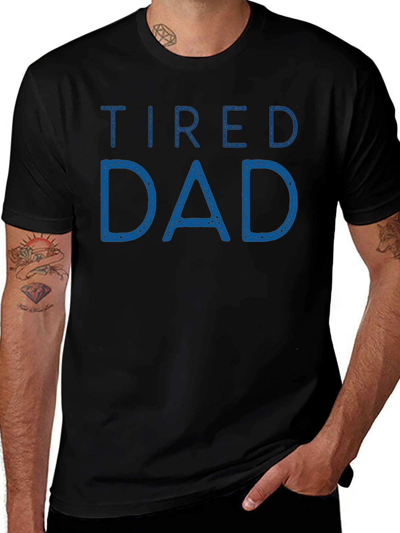 Tired Dad Black Graphic Tee - Mens