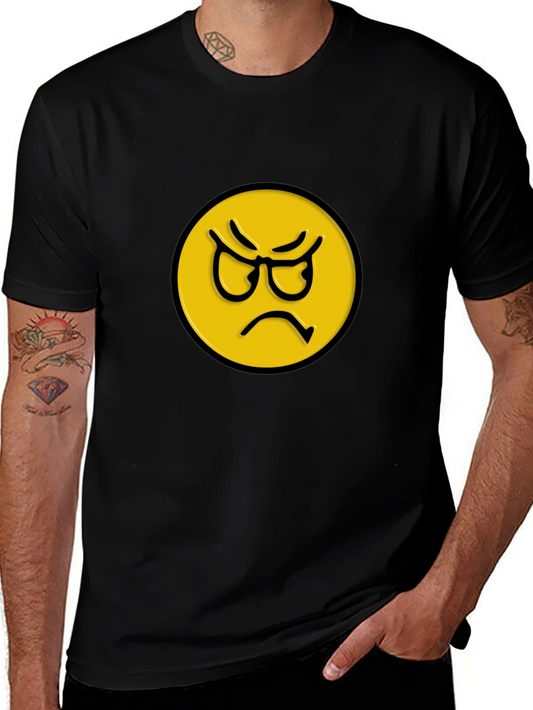 Angry Emoji Graphic Tee - Unisex Black T-Shirt